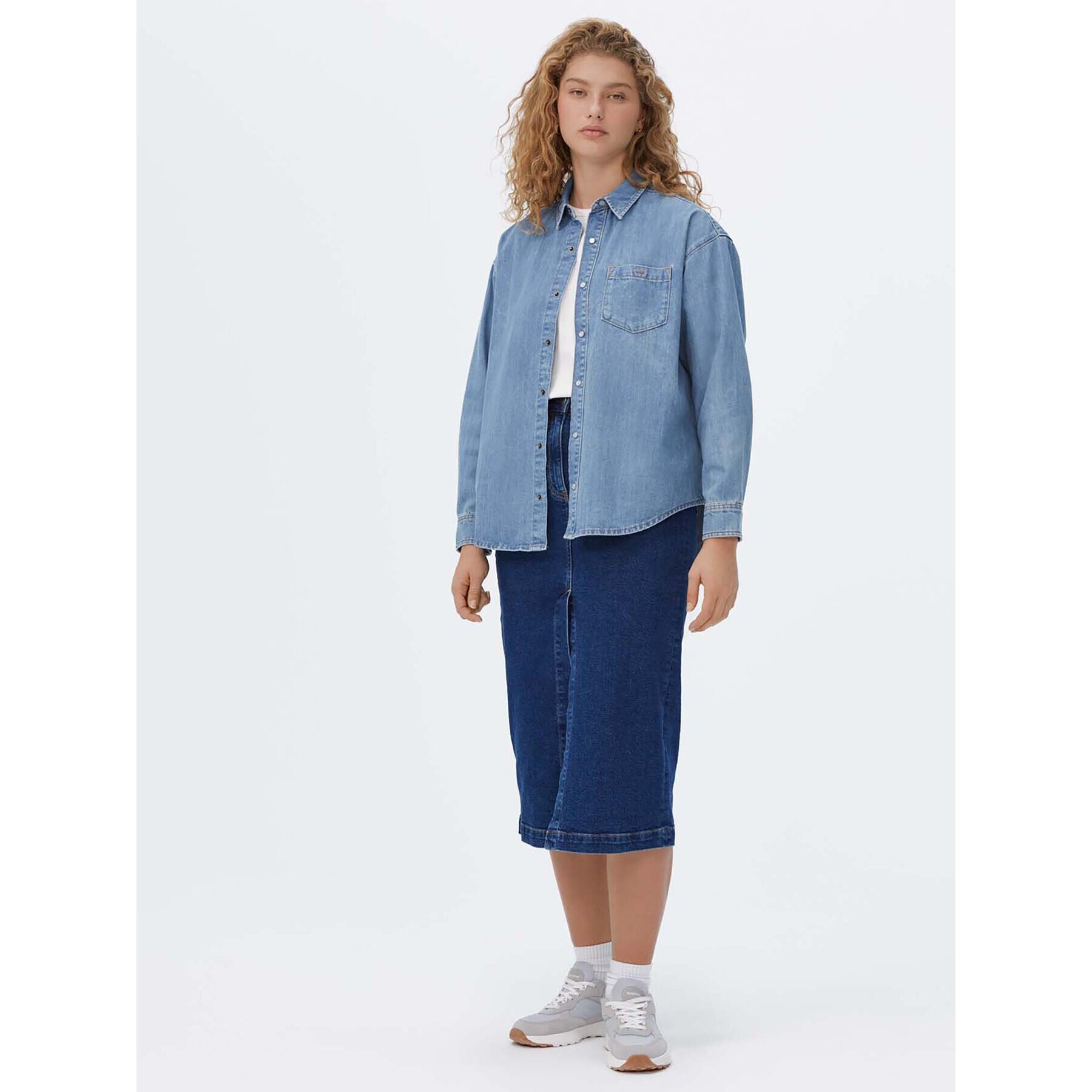 Americanos cămașă de blugi Unisex Michigan Albastru Oversize - Pled.ro