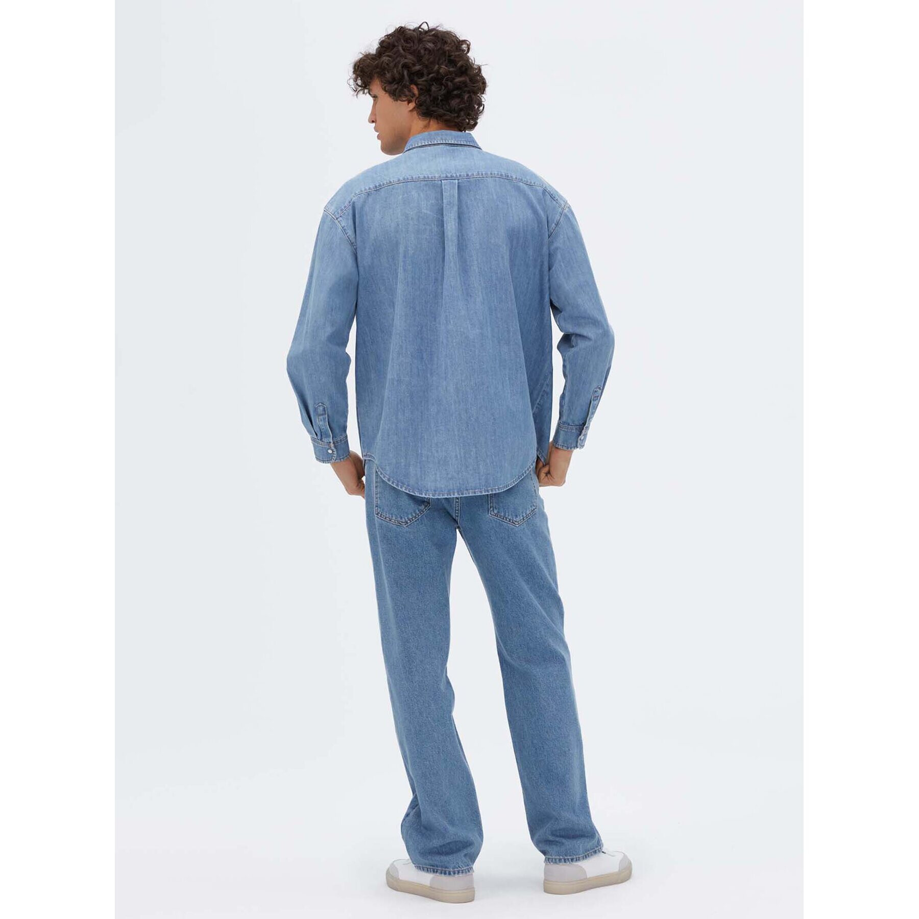 Americanos cămașă de blugi Unisex Michigan Albastru Oversize - Pled.ro