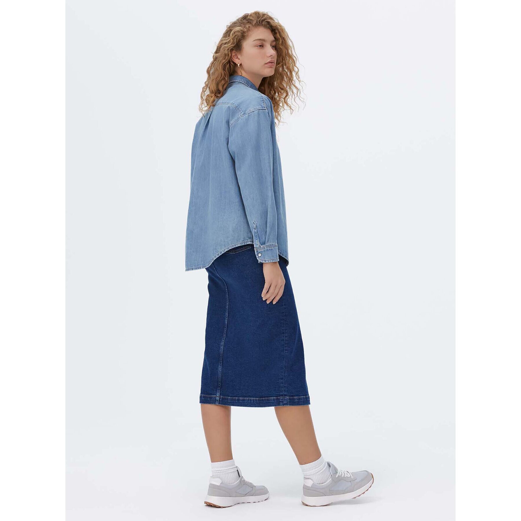 Americanos cămașă de blugi Unisex Michigan Albastru Oversize - Pled.ro