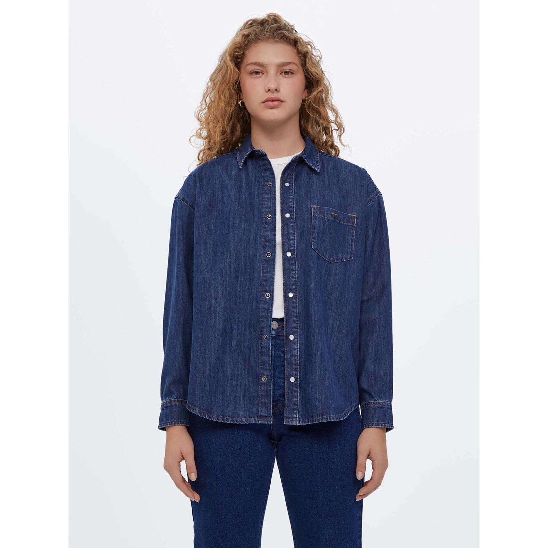 Americanos cămașă de blugi Unisex Michigan Bleumarin Oversize - Pled.ro