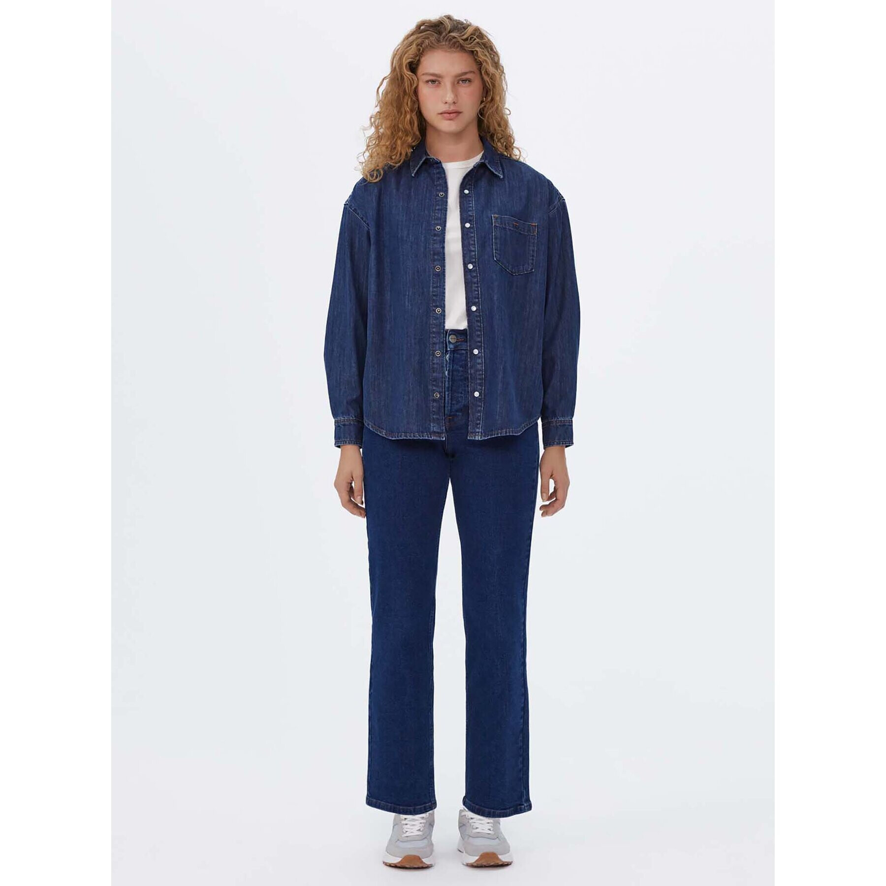 Americanos cămașă de blugi Unisex Michigan Bleumarin Oversize - Pled.ro