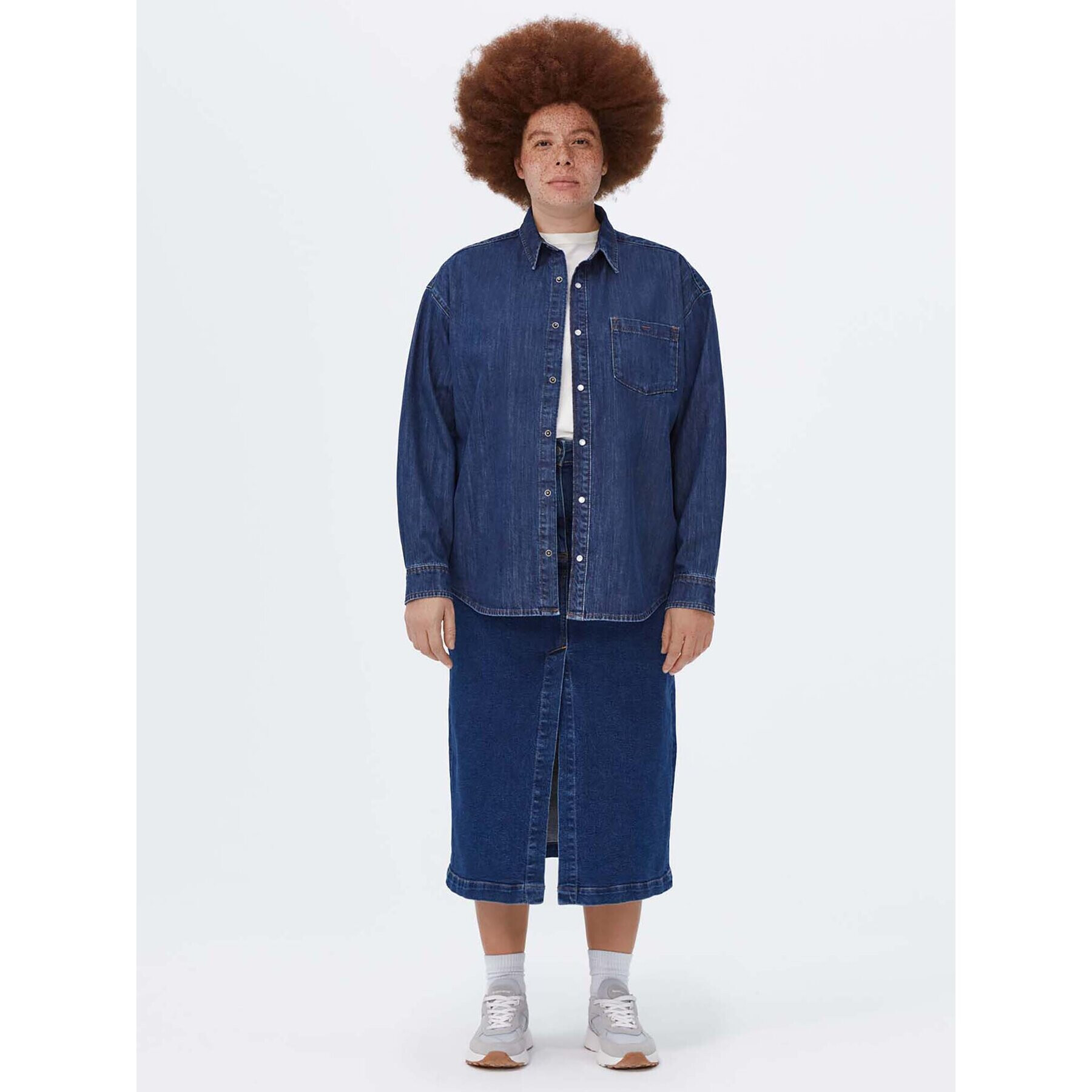 Americanos cămașă de blugi Unisex Michigan Bleumarin Oversize - Pled.ro