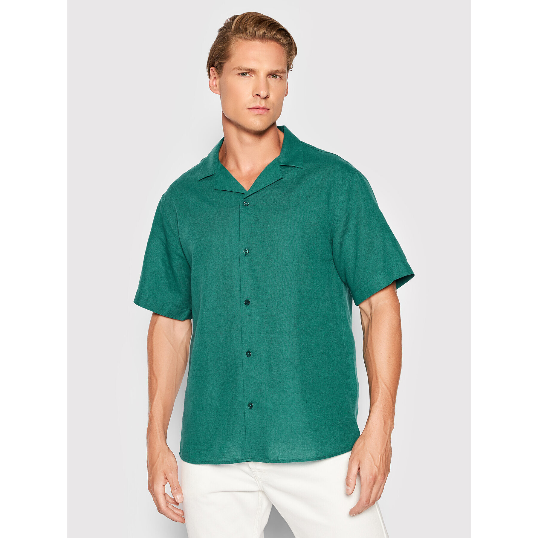 Americanos Cămașă Resort Moa AM22KOM001-15 Verde Relaxed Fit - Pled.ro