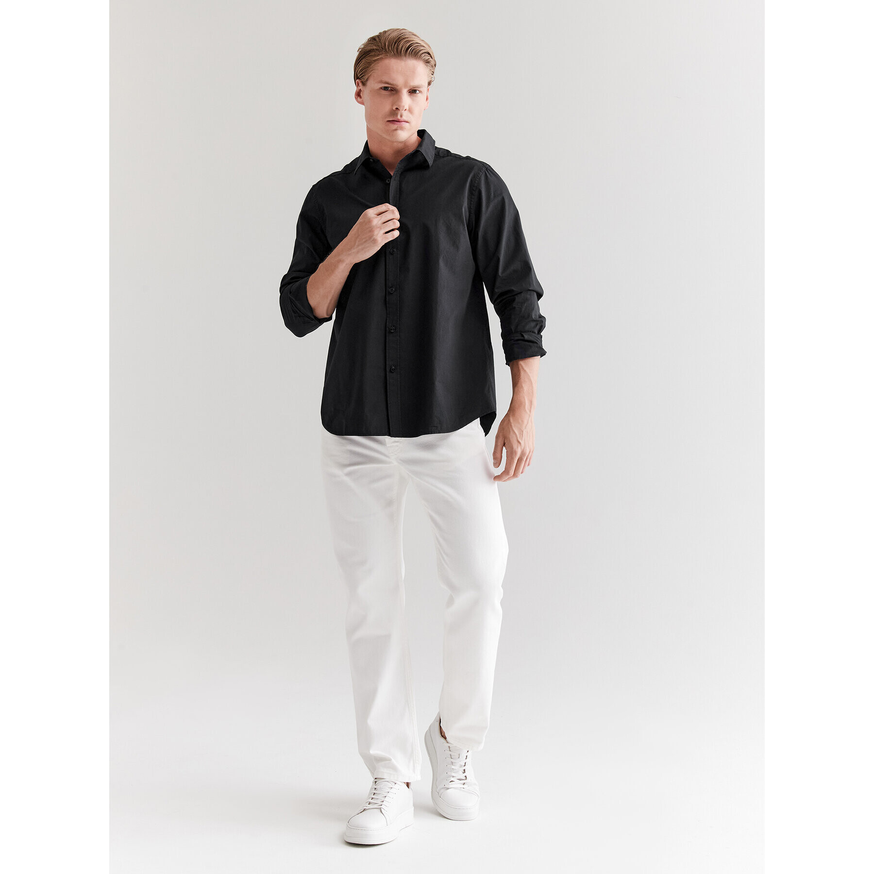 Americanos Cămașă Unisex Memphis Negru Relaxed Fit - Pled.ro