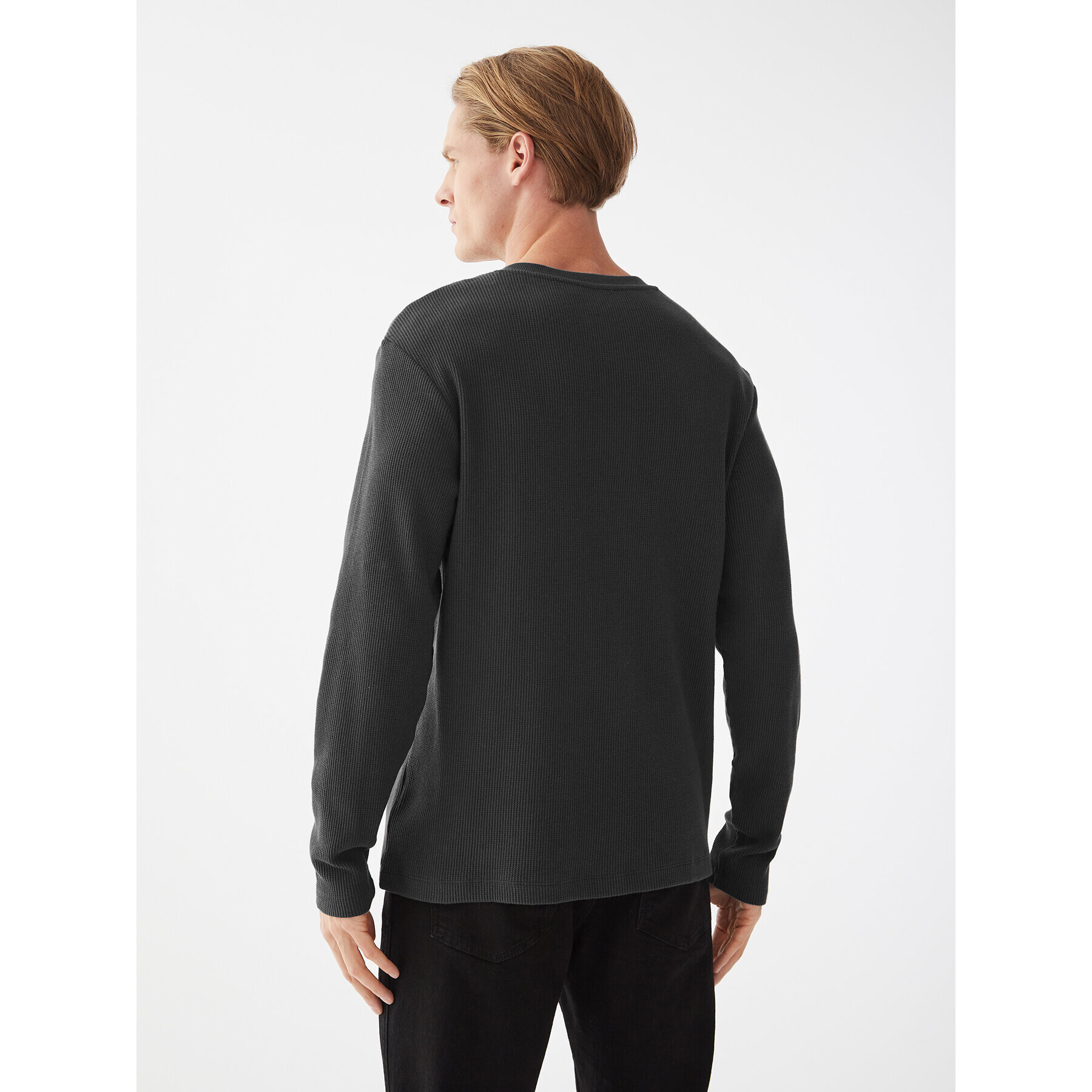 Americanos Longsleeve Montreal Henley Negru Regular Fit - Pled.ro