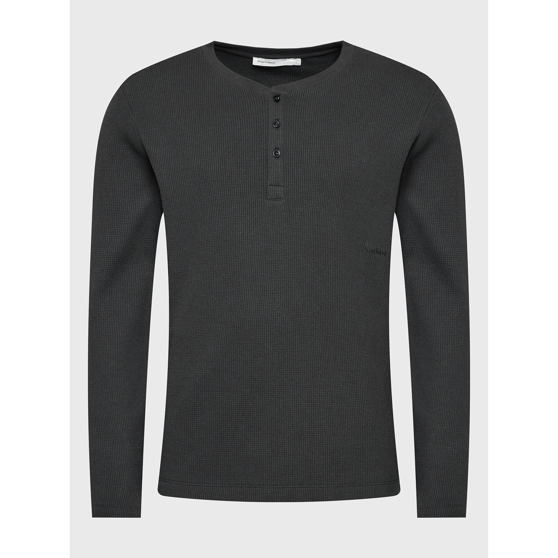 Americanos Longsleeve Montreal Henley Negru Regular Fit - Pled.ro