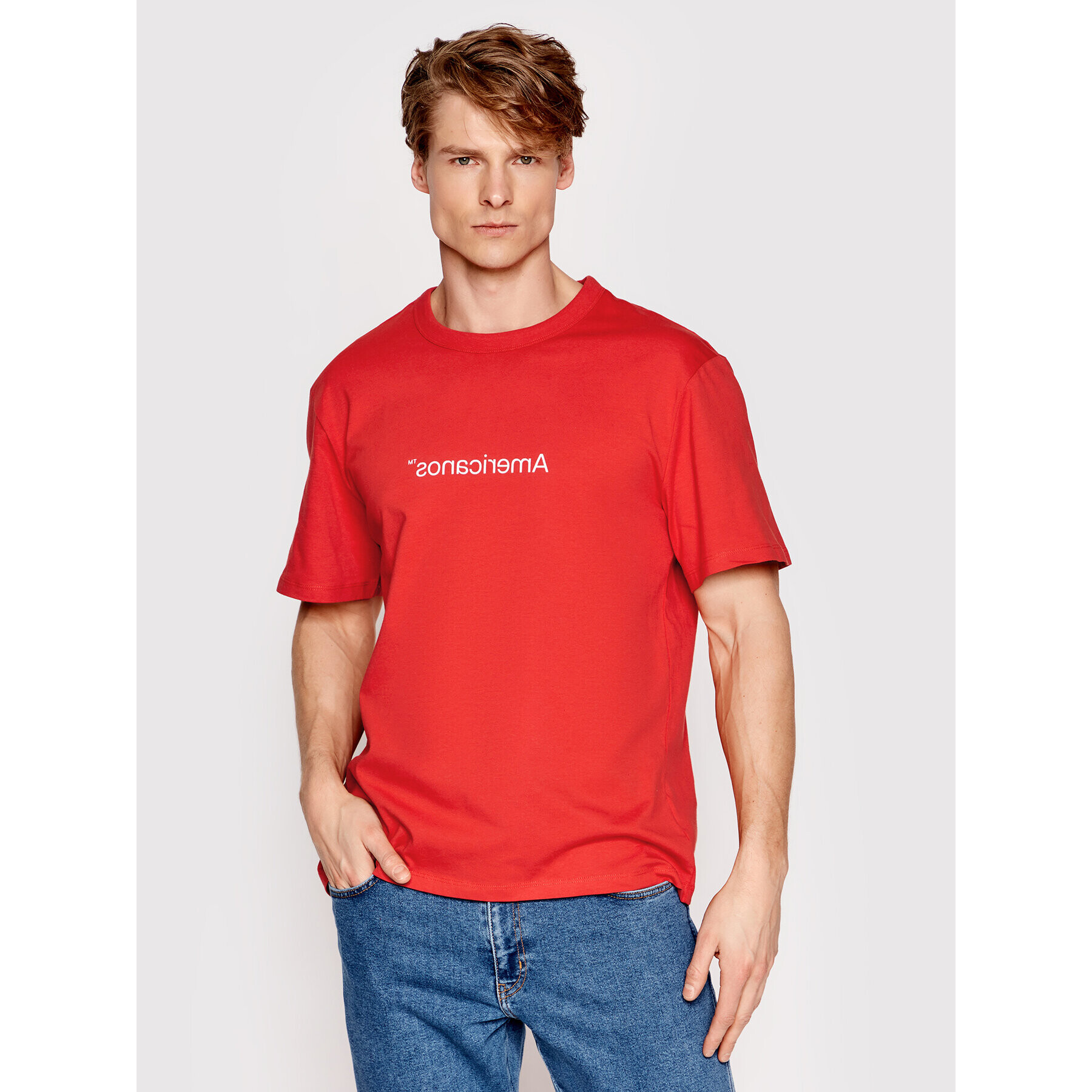 Americanos Tricou America Roșu Regular Fit - Pled.ro