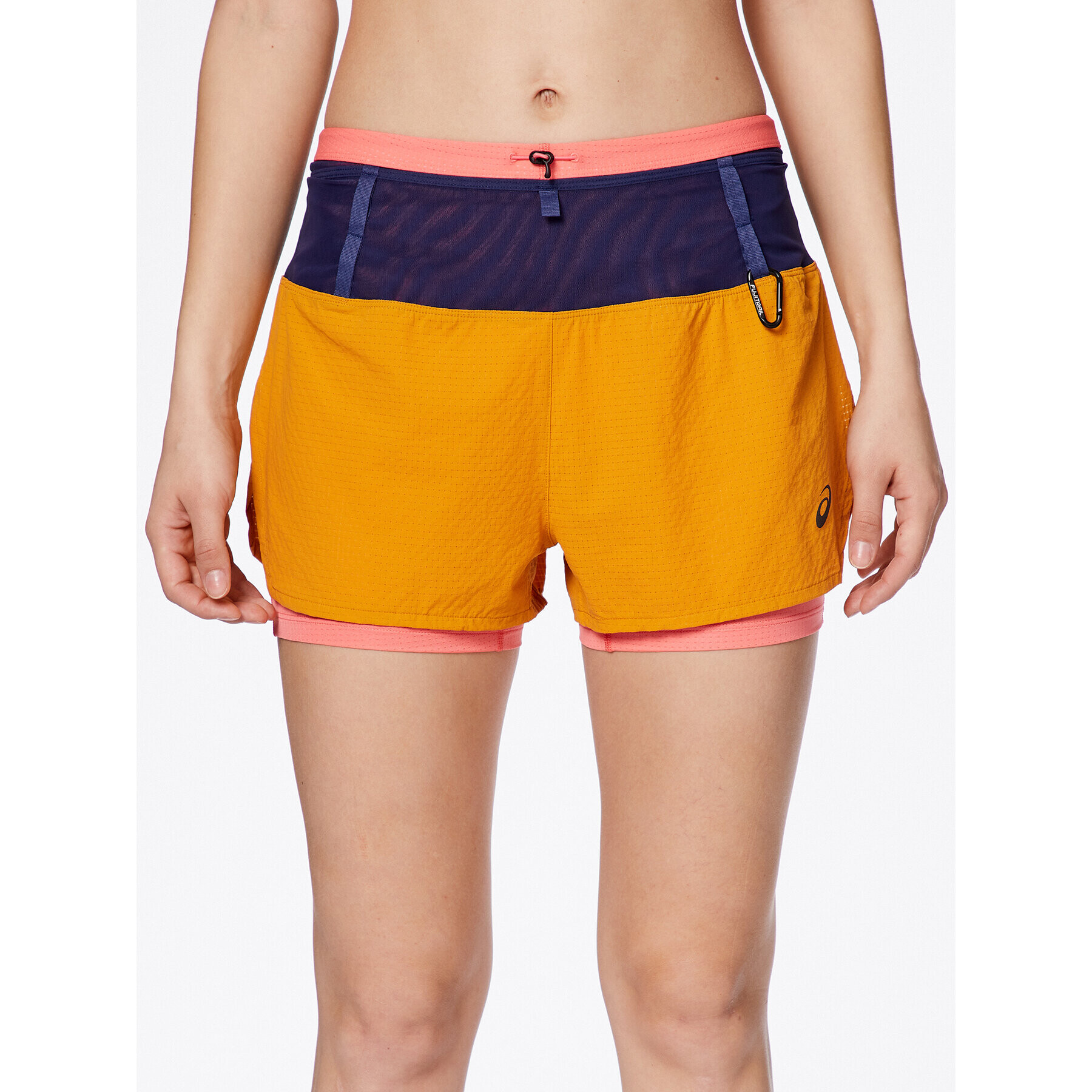 Asics Pantaloni scurți sport Fujitrail 2-N-1 Short Portocaliu Regular Fit - Pled.ro