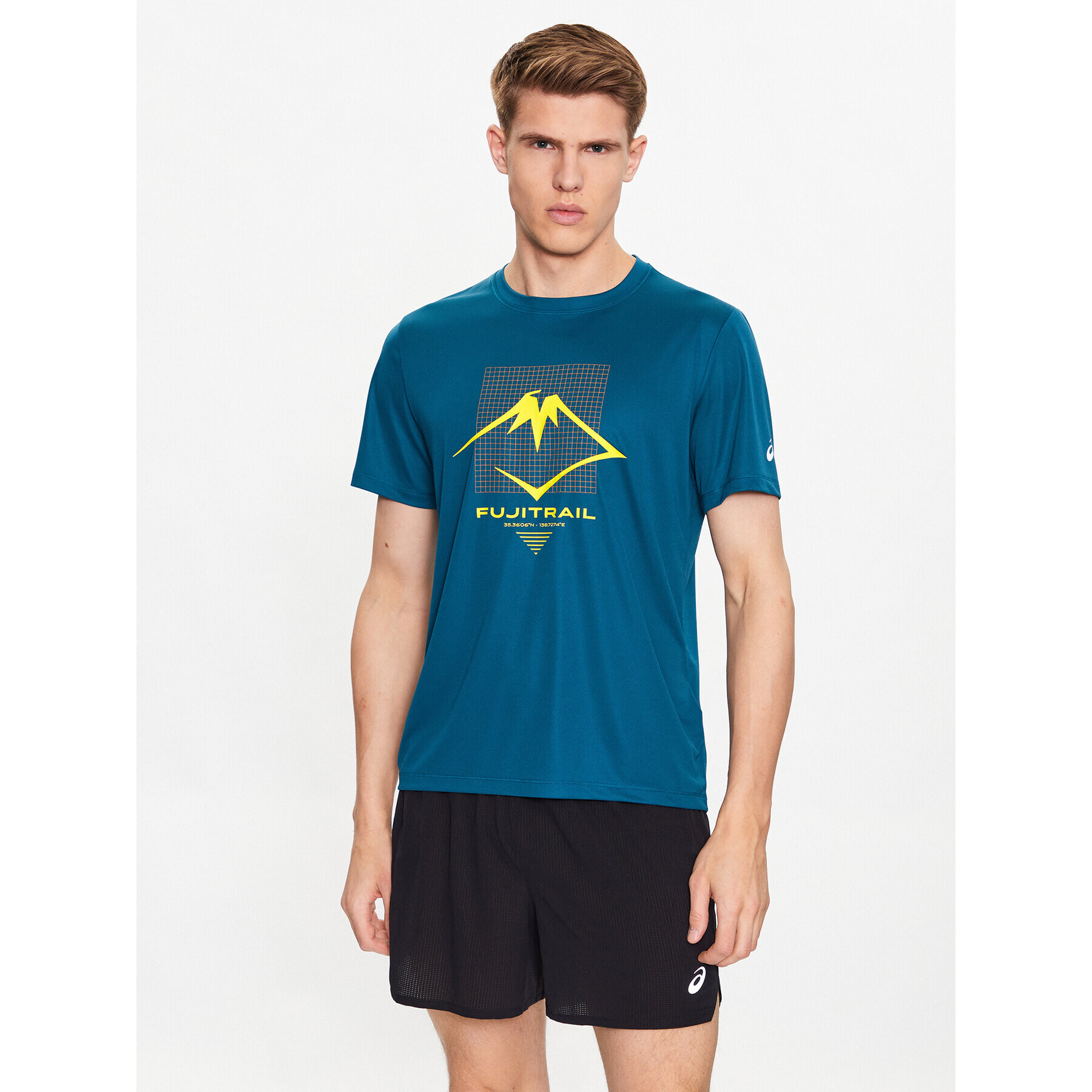 Asics Tricou Fujitrail Logo SS Top Tee Albastru Regular Fit - Pled.ro