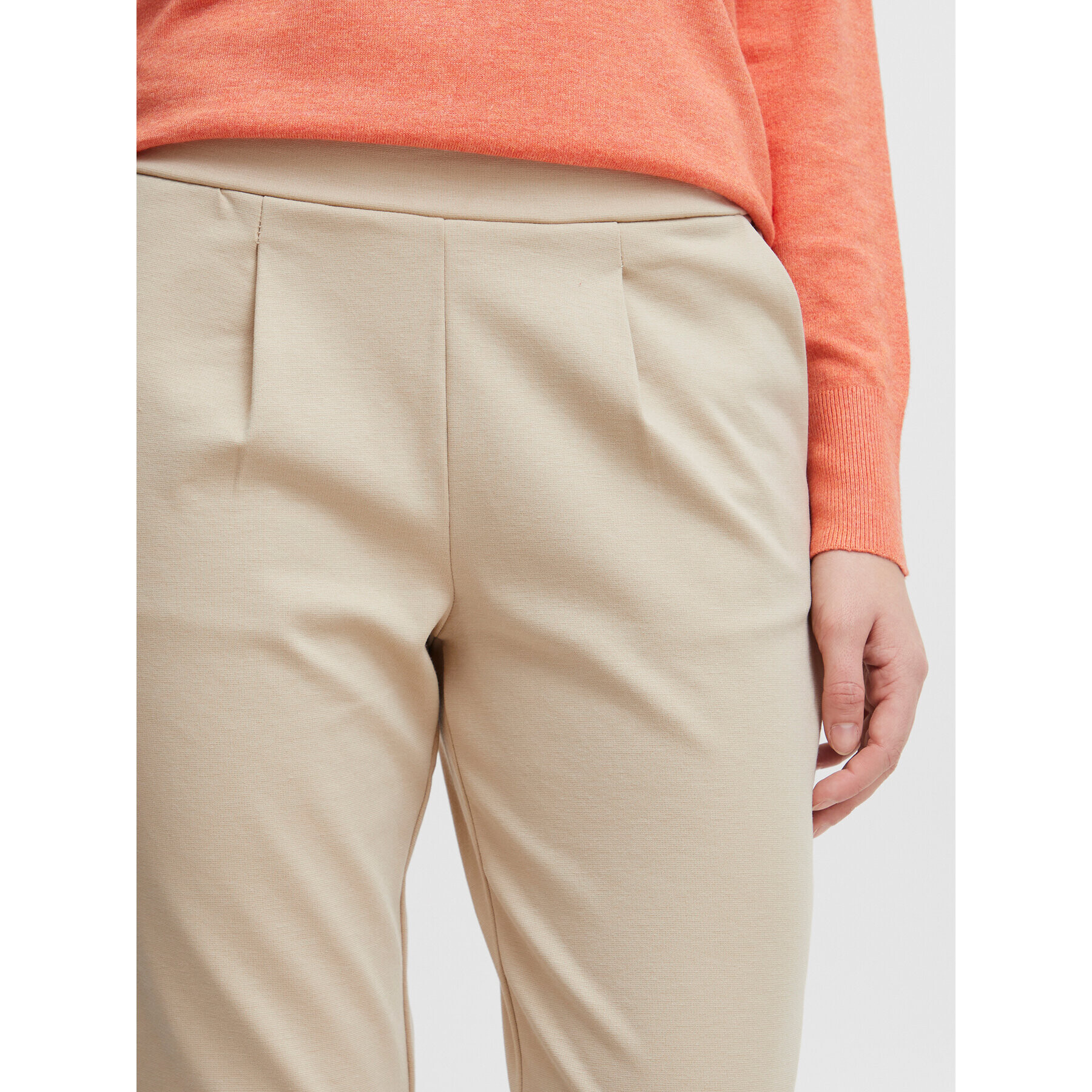 b.young Pantaloni chino 20812848 Bej Slim Fit - Pled.ro