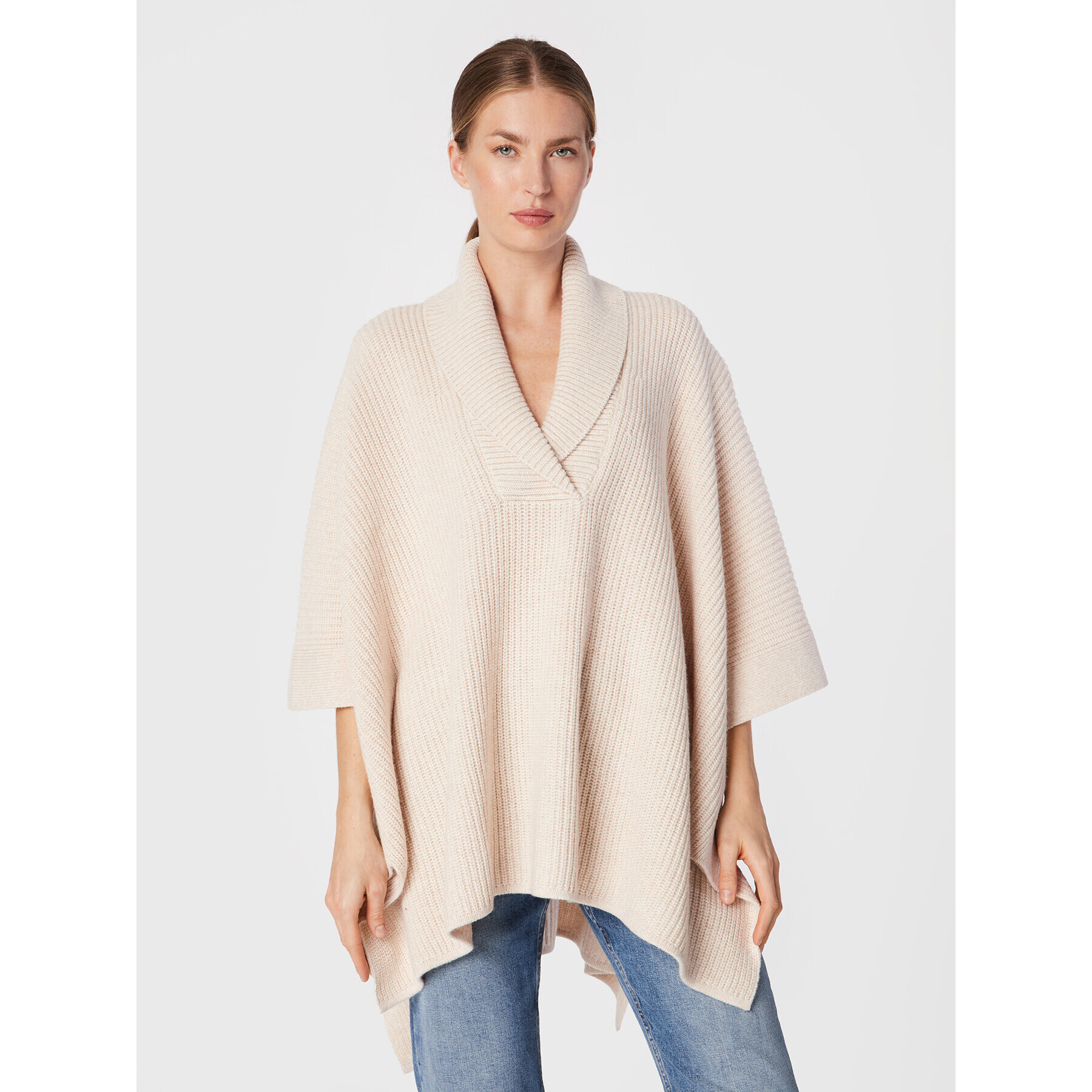 Ba&sh Poncho Biggy 1H22BIGG Écru Regular Fit - Pled.ro