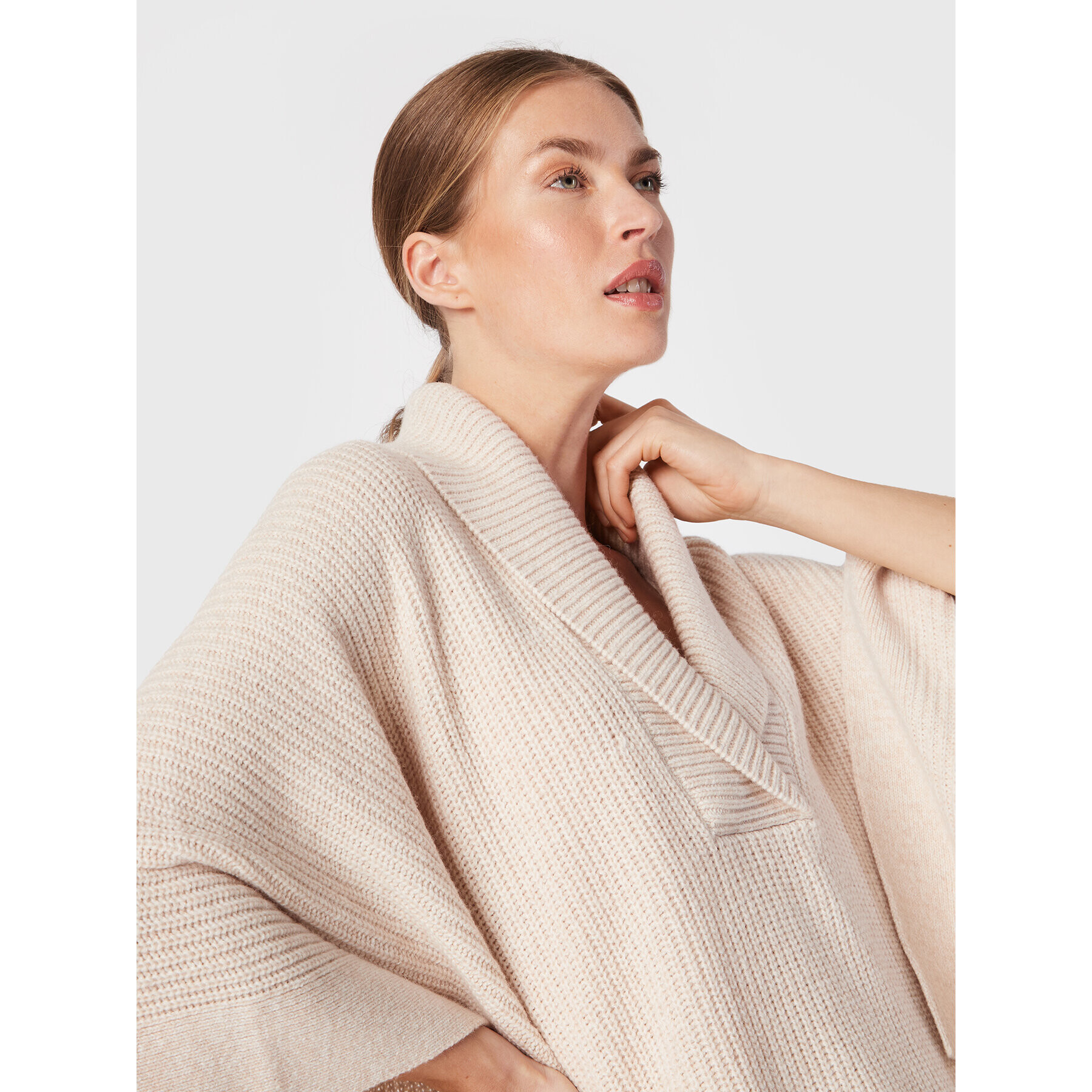 Ba&sh Poncho Biggy 1H22BIGG Écru Regular Fit - Pled.ro