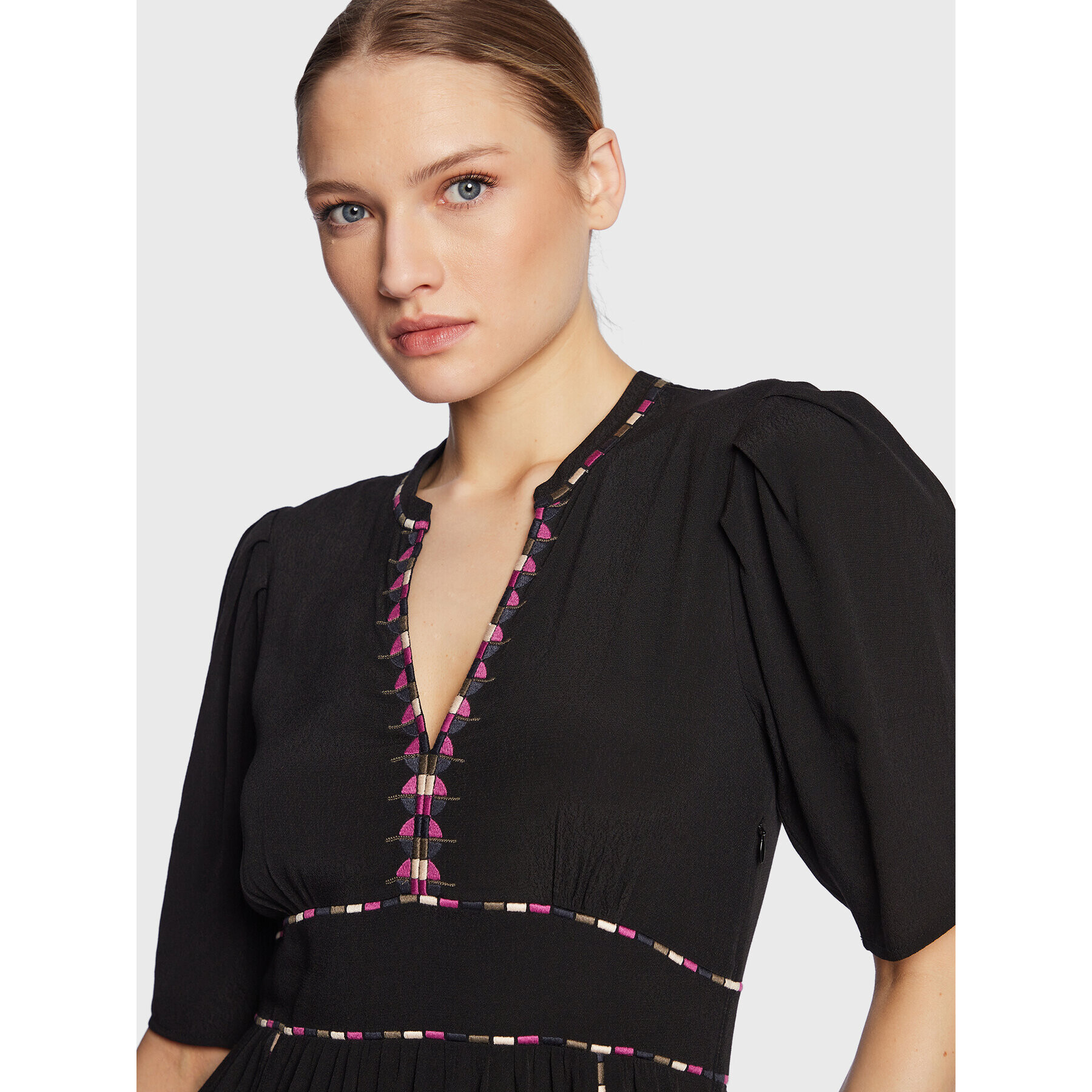 Ba&sh Rochie de zi Teresa 1E23TERE Negru Regular Fit - Pled.ro