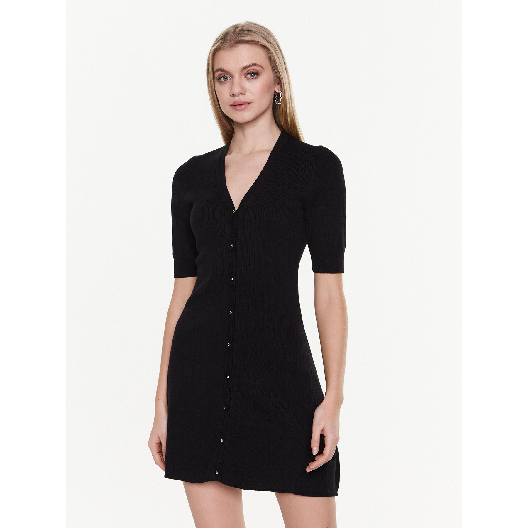 Ba&sh Rochie tricotată Kao 1E23KAO Negru Slim Fit - Pled.ro