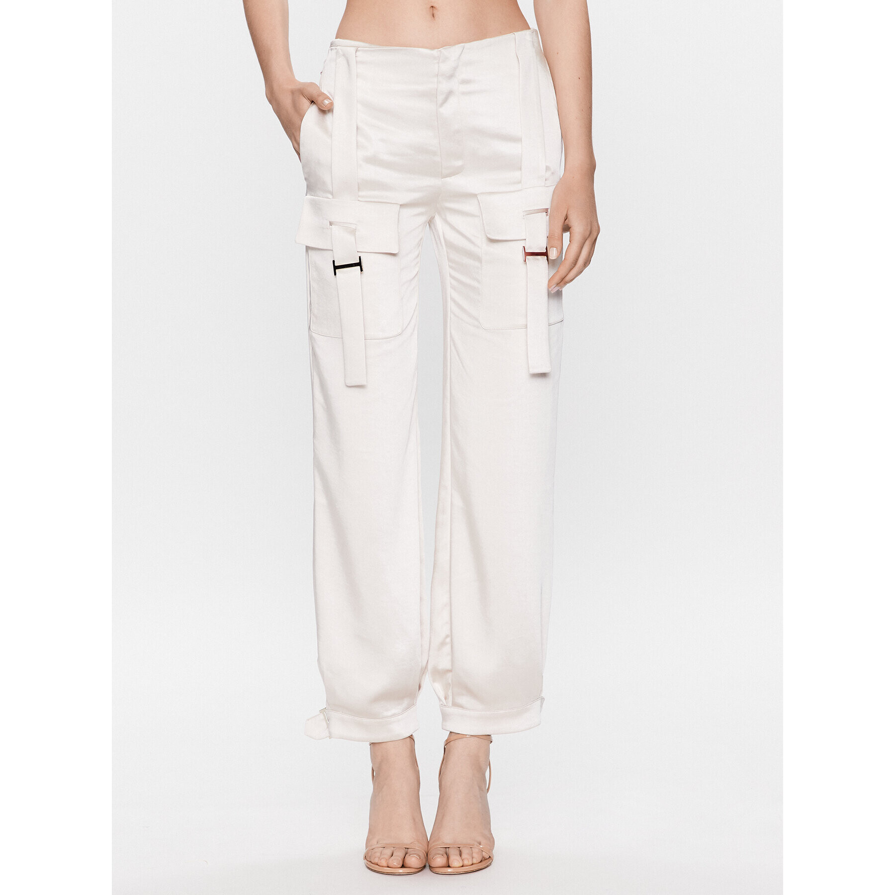 Babylon Pantaloni din material S_E00075 Écru Regular Fit - Pled.ro