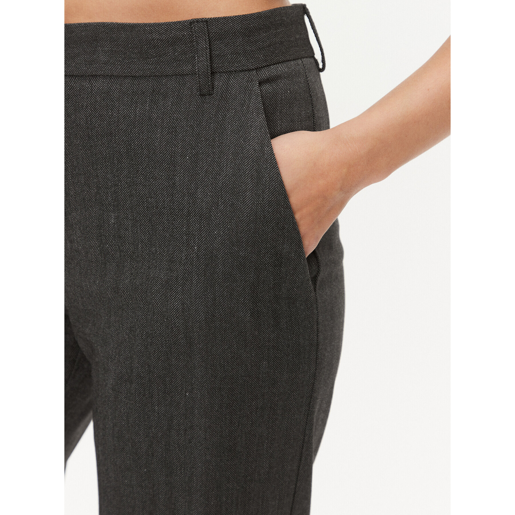 Babylon Pantaloni din material T_S00535 Gri Wide Leg - Pled.ro