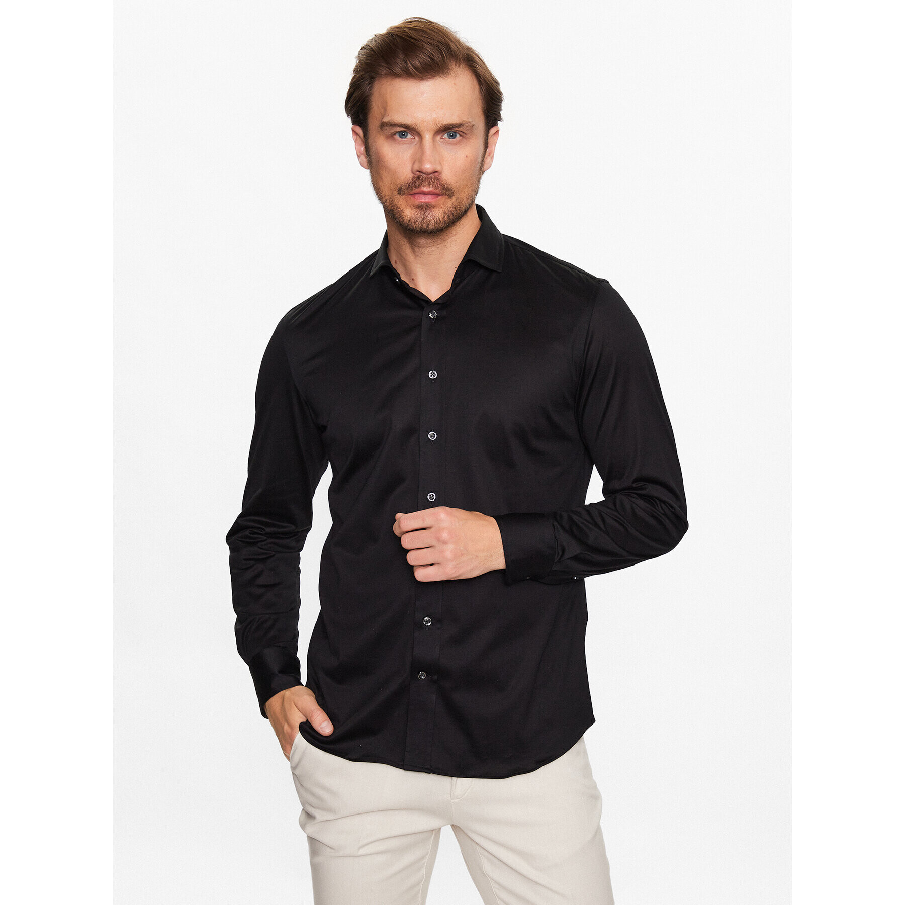 Baldessarini Cămașă B3 11012/000/4915 Negru Regular Fit - Pled.ro