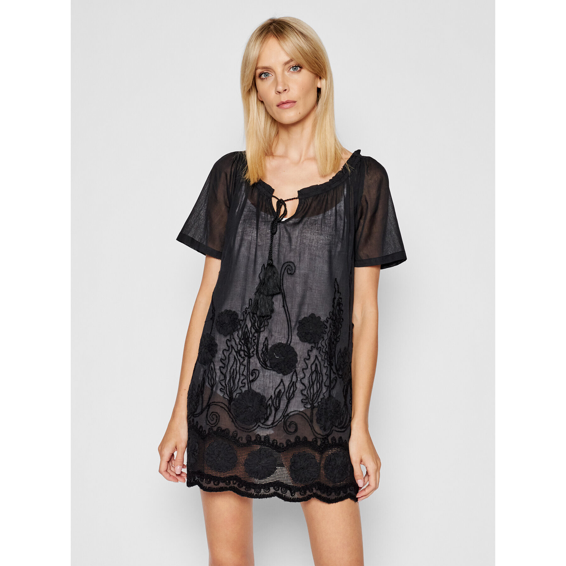 Banana Moon Rochie de plajă Joan Birnam JPC01 Negru Relaxed Fit - Pled.ro