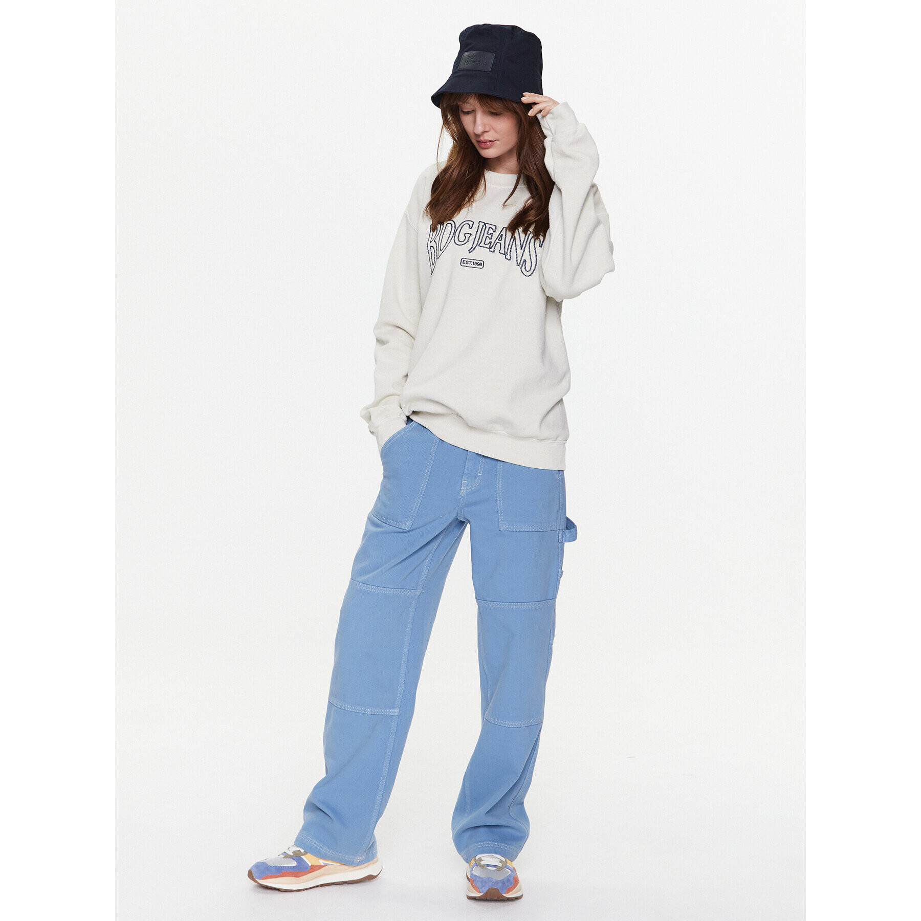 BDG Urban Outfitters Bluză BDG EMBROIDERED SWEAT 76470806 Bej Oversize - Pled.ro