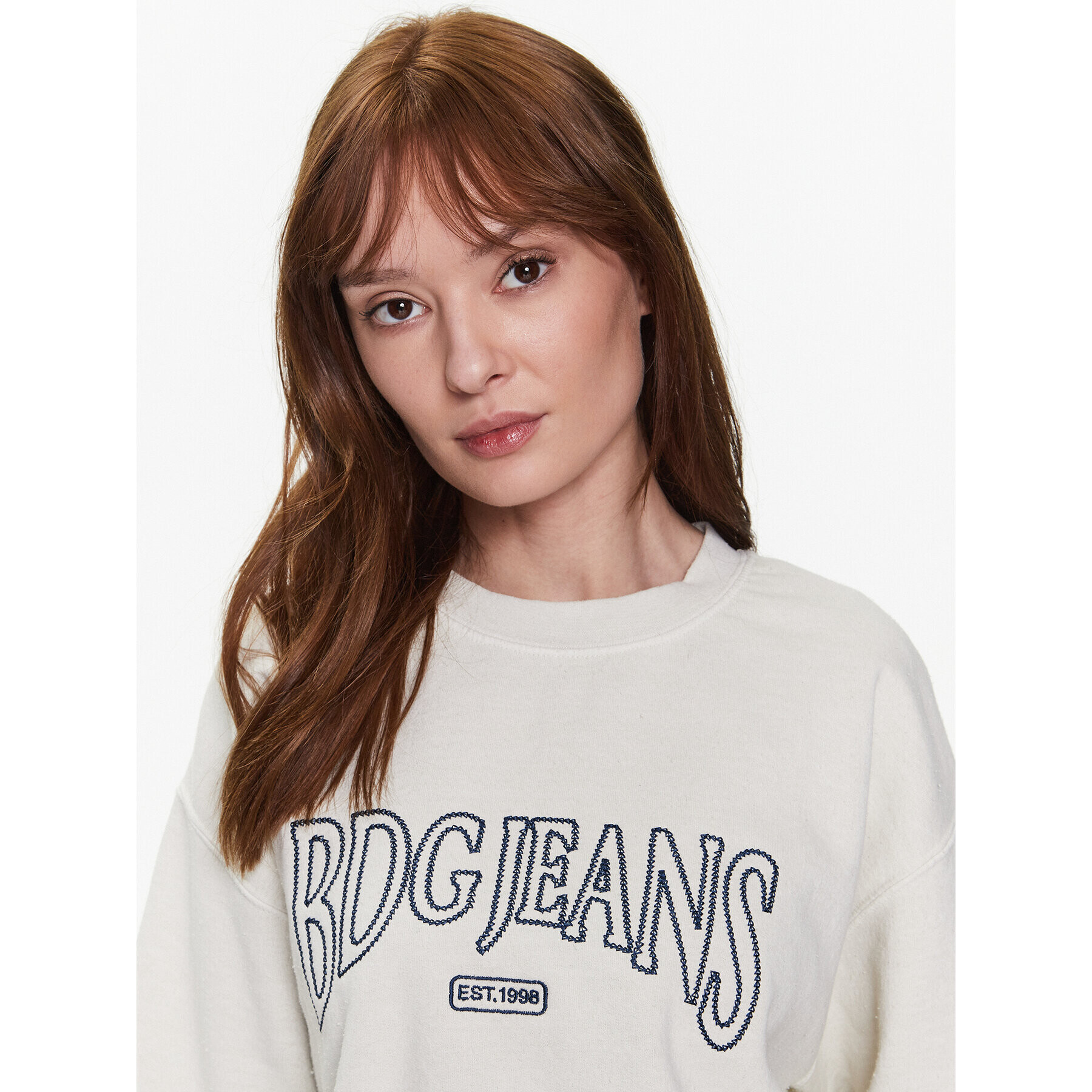 BDG Urban Outfitters Bluză BDG EMBROIDERED SWEAT 76470806 Bej Oversize - Pled.ro