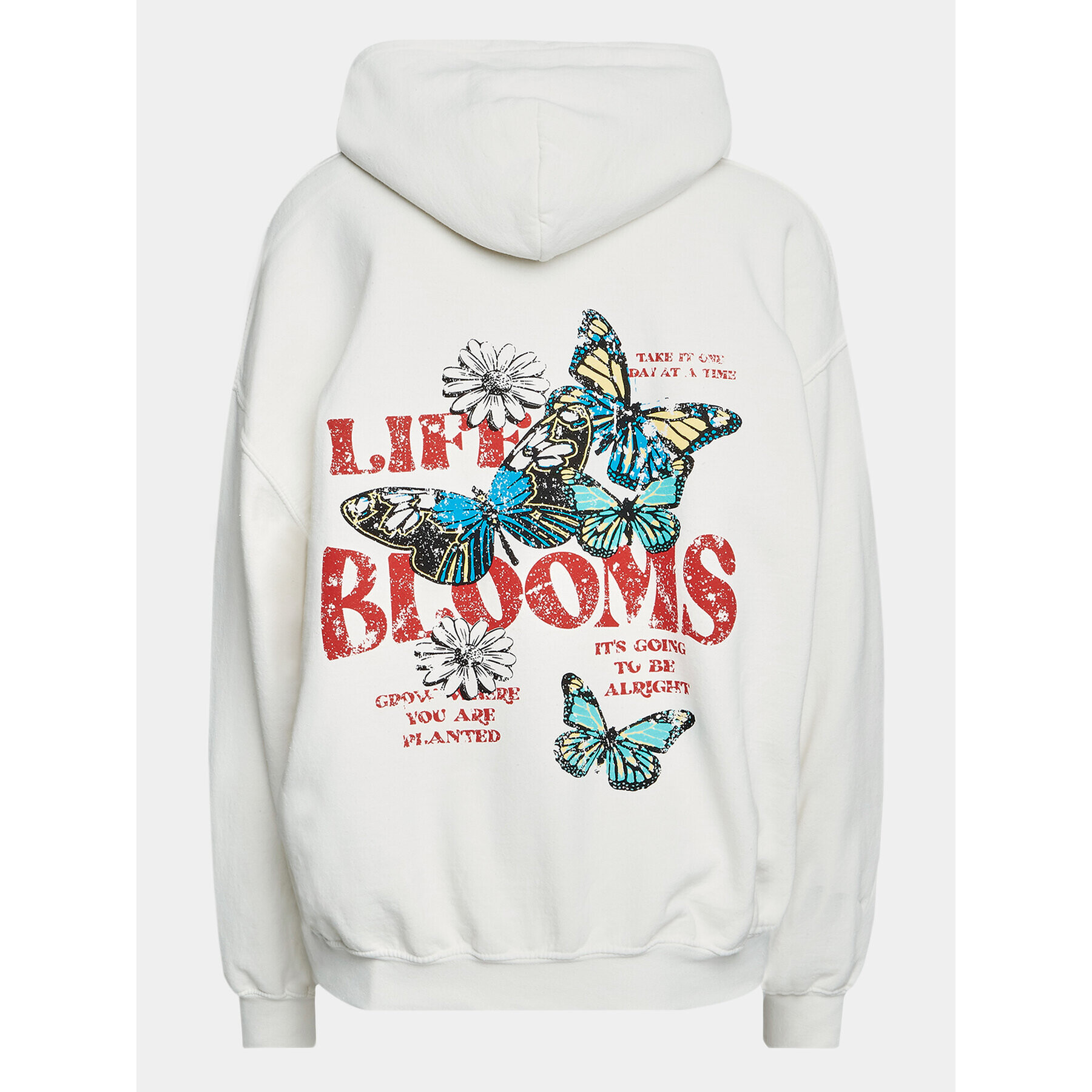 BDG Urban Outfitters Bluză Life Bloom Hoodie 77098713 Écru Oversize - Pled.ro