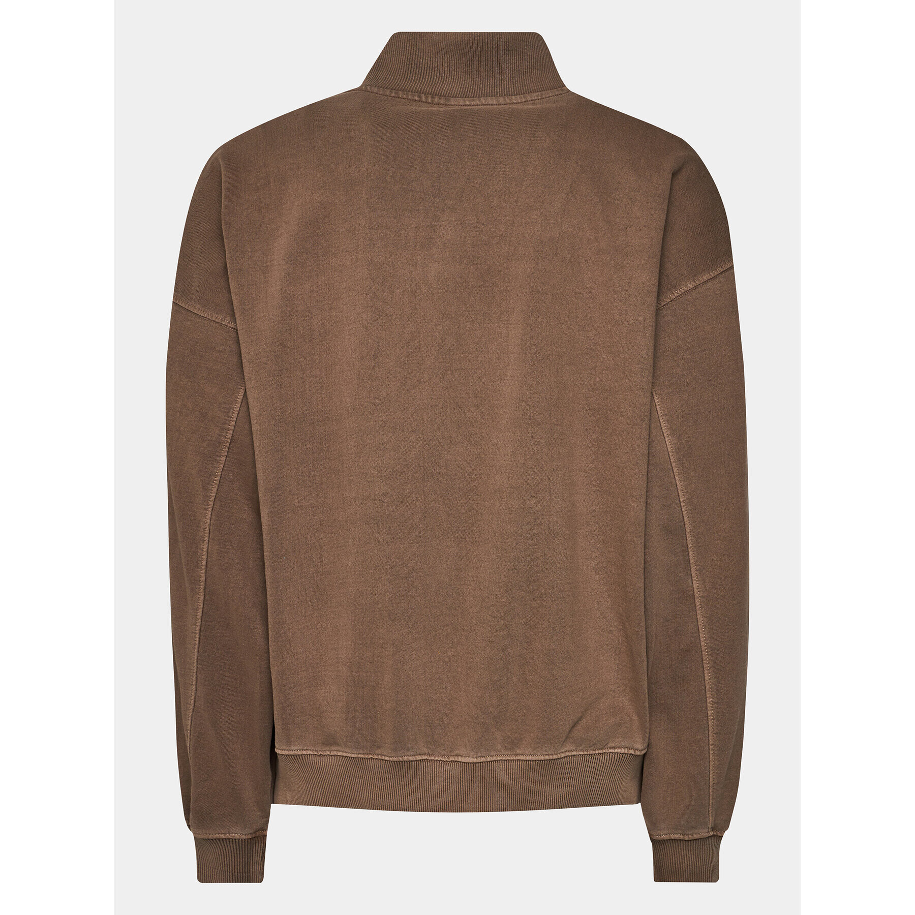 BDG Urban Outfitters Bluză Mock Neck Zip Crest 77172575 Maro Regular Fit - Pled.ro