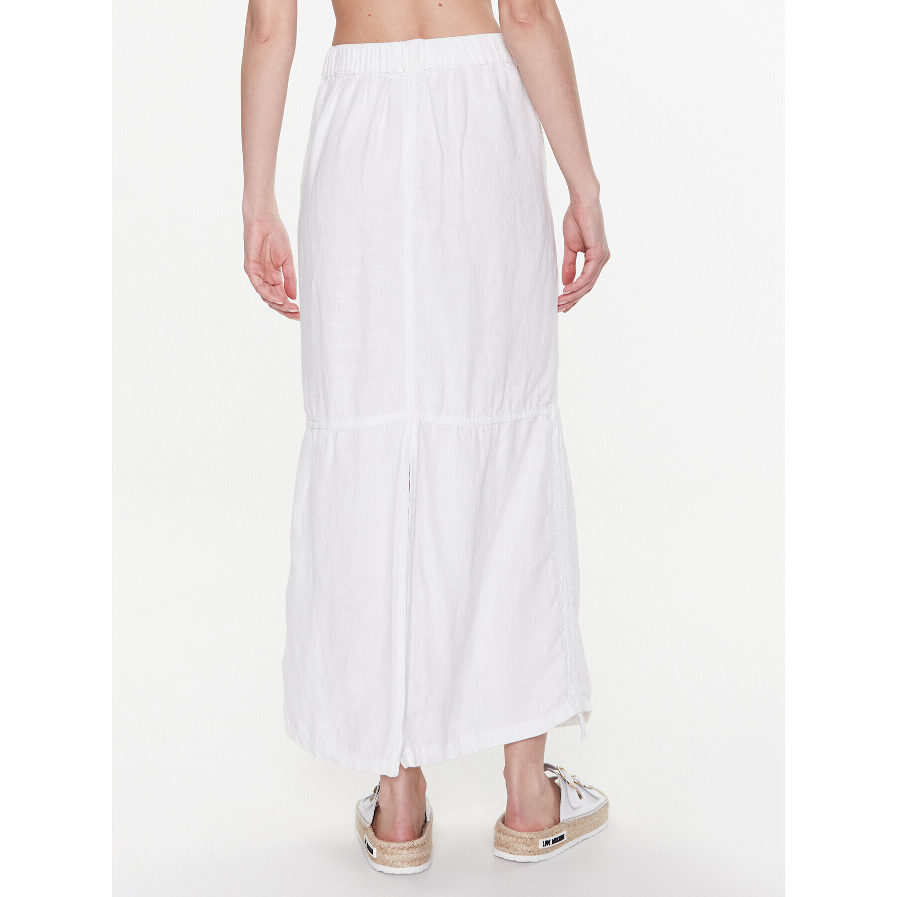 BDG Urban Outfitters Fustă maxi BDG BAGGY LINEN SKIRT 76472083 Alb - Pled.ro