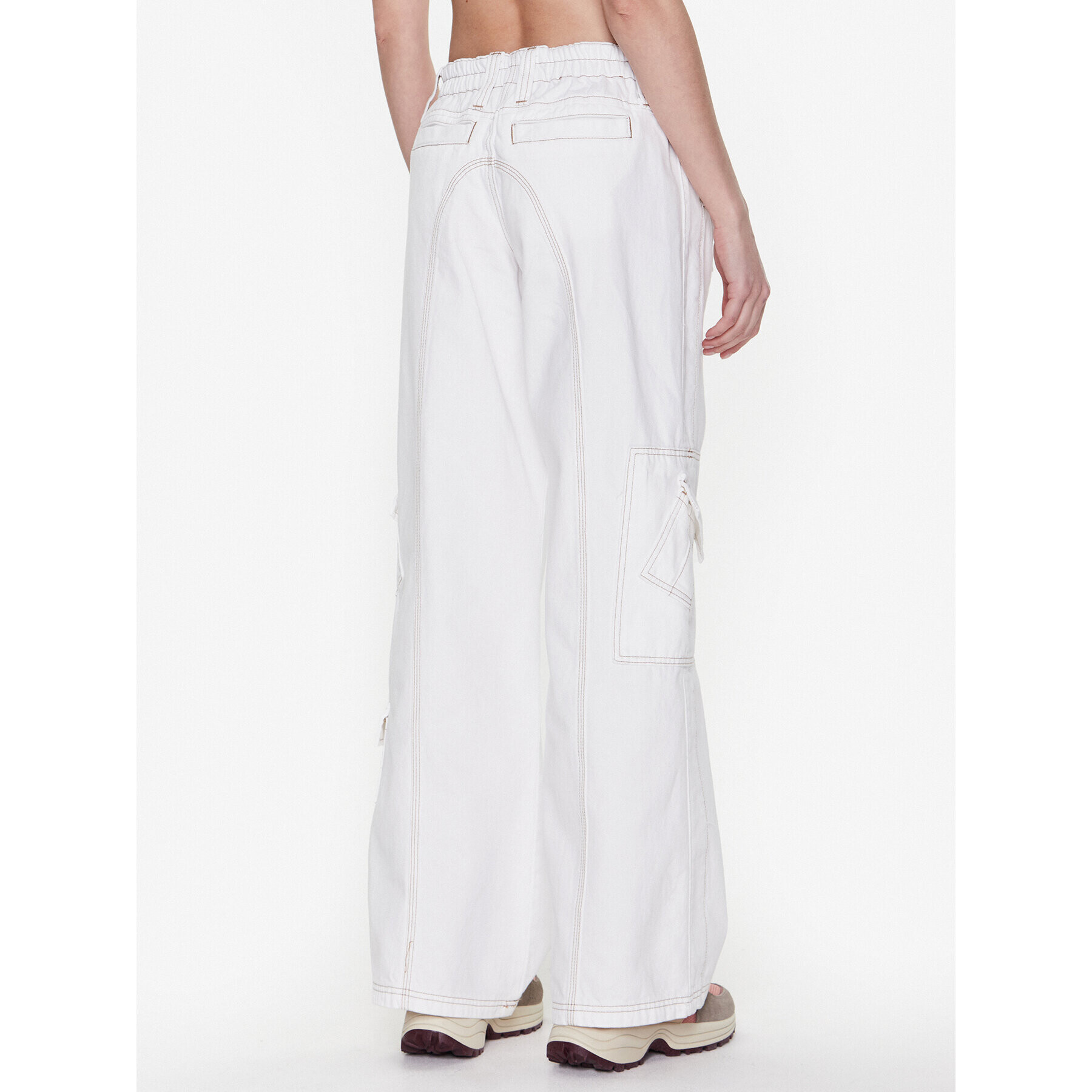 BDG Urban Outfitters Pantaloni din material BDG DENIM Y2K WHITE 76473123 Alb Relaxed Fit - Pled.ro