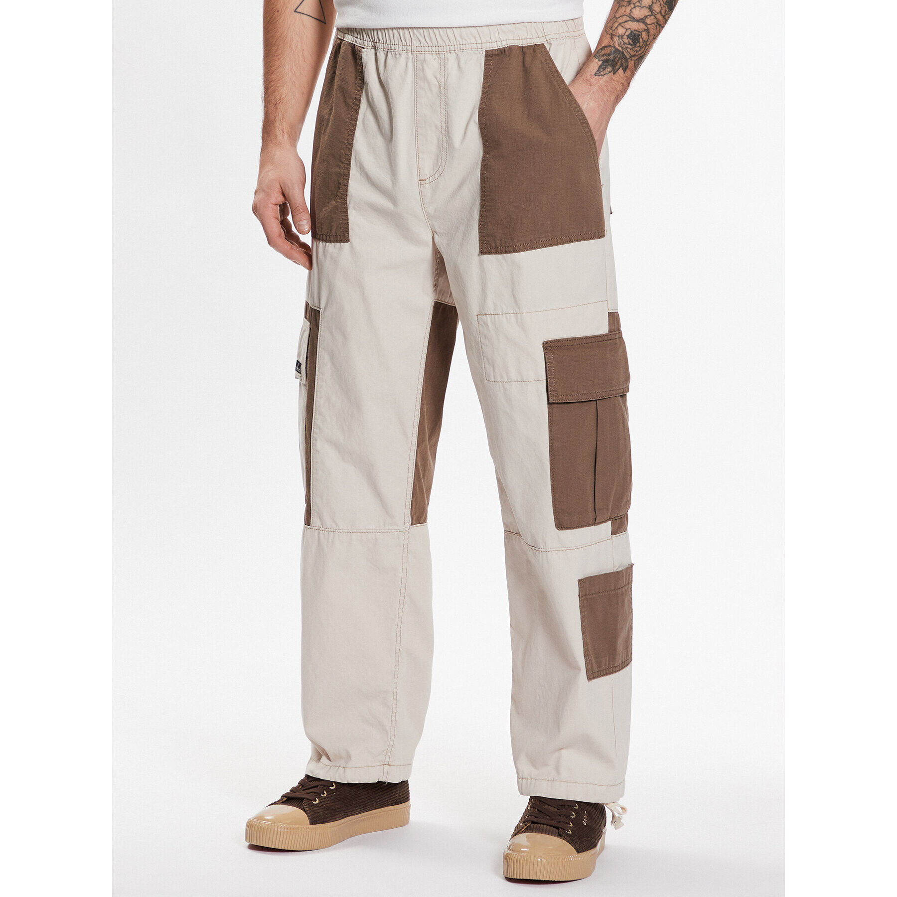 BDG Urban Outfitters Pantaloni din material BDG RIPSTOP UTILITY 76522614 Écru Classic Fit - Pled.ro