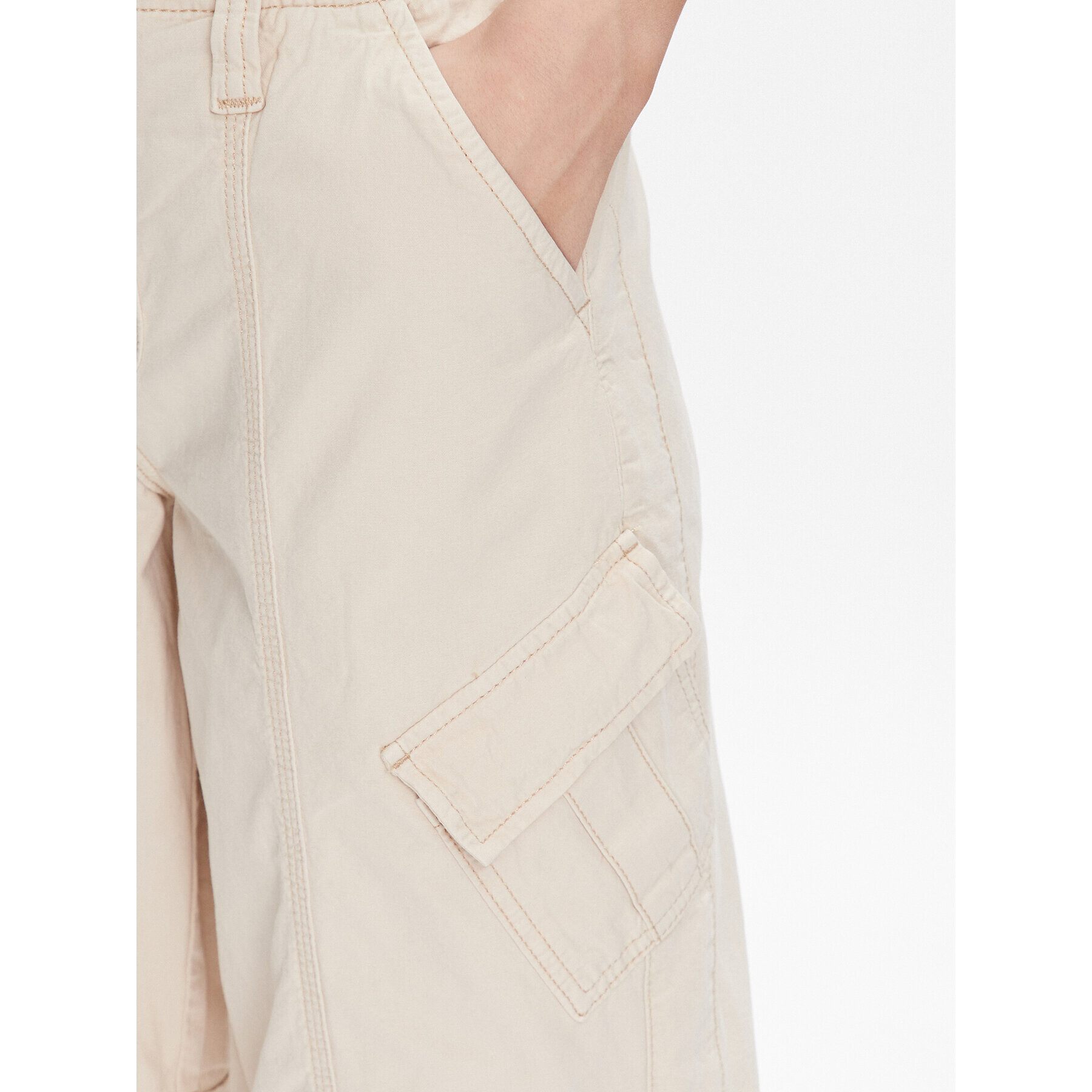 BDG Urban Outfitters Pantaloni din material BDG ZIP OFF Y2K 76475318 Écru Relaxed Fit - Pled.ro