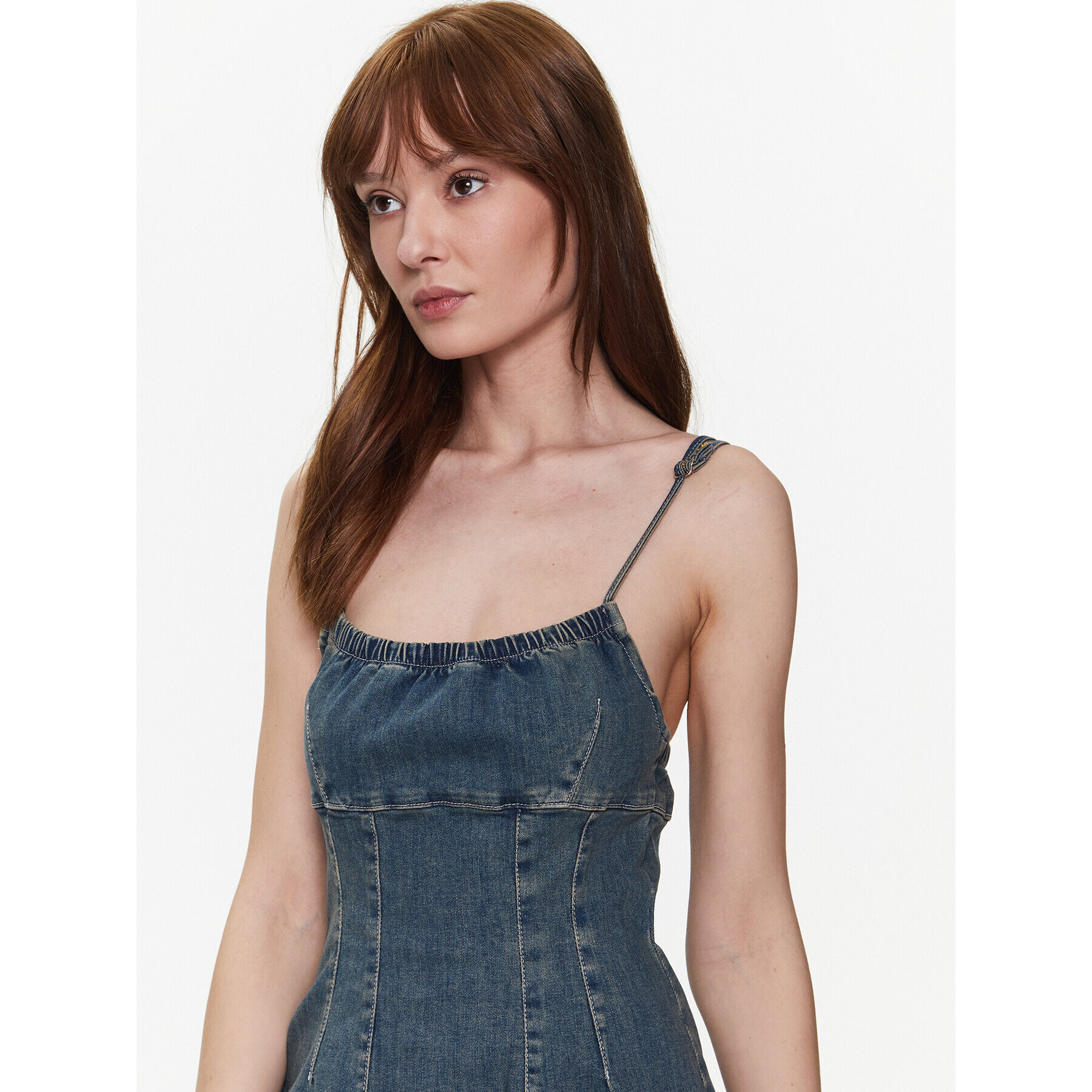 BDG Urban Outfitters Rochie de blugi BDG REYNE DENIM MIDI 76476555 Bleumarin Slim Fit - Pled.ro