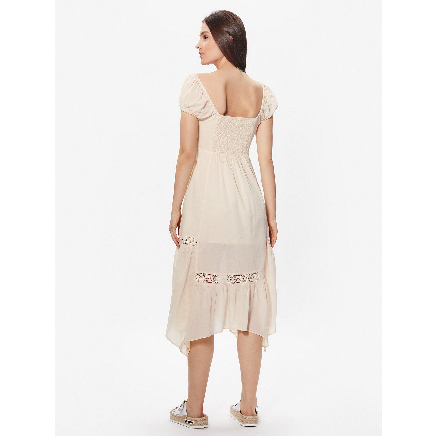 BDG Urban Outfitters Rochie de vară BDG CARMEN BOHEMIA MIDI 76476704 Écru Basic Fit - Pled.ro