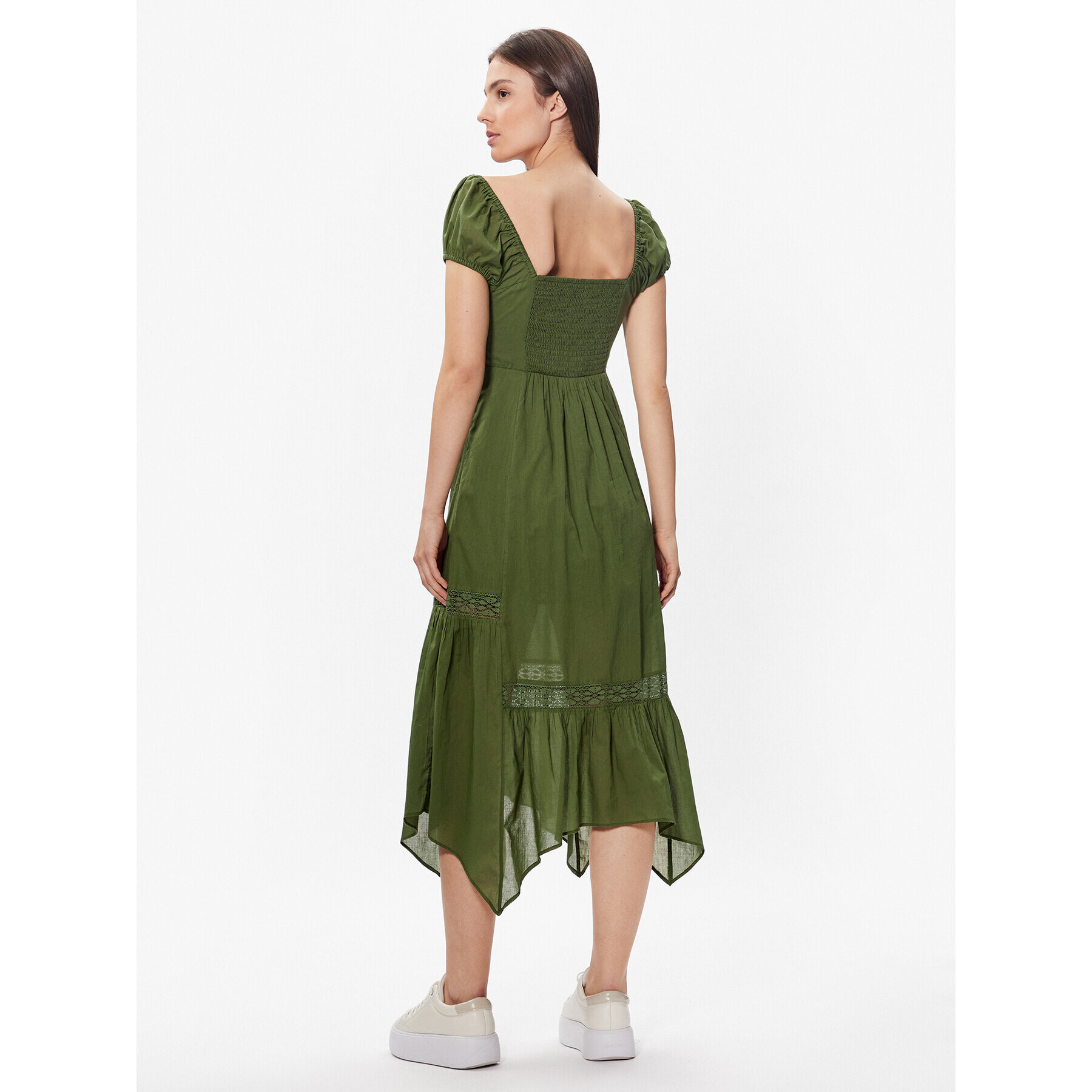 BDG Urban Outfitters Rochie de vară BDG CARMEN BOHEMIA MIDI 76476704 Verde Basic Fit - Pled.ro