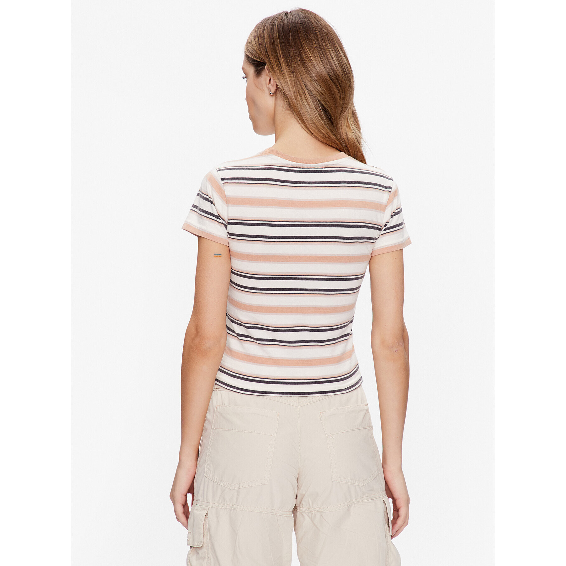 BDG Urban Outfitters Top BDG STRIPED BABY 76471473 Écru Slim Fit - Pled.ro