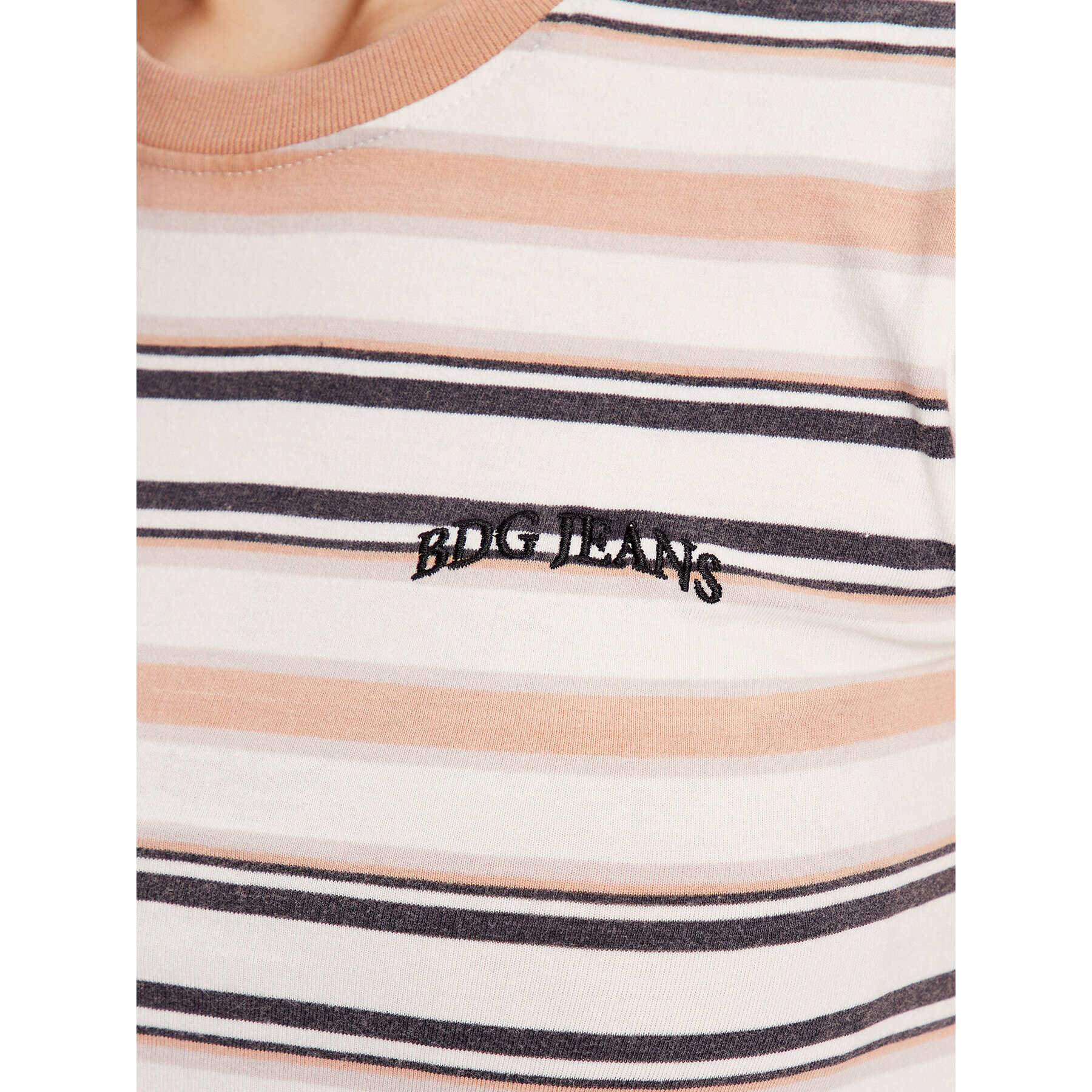 BDG Urban Outfitters Top BDG STRIPED BABY 76471473 Écru Slim Fit - Pled.ro