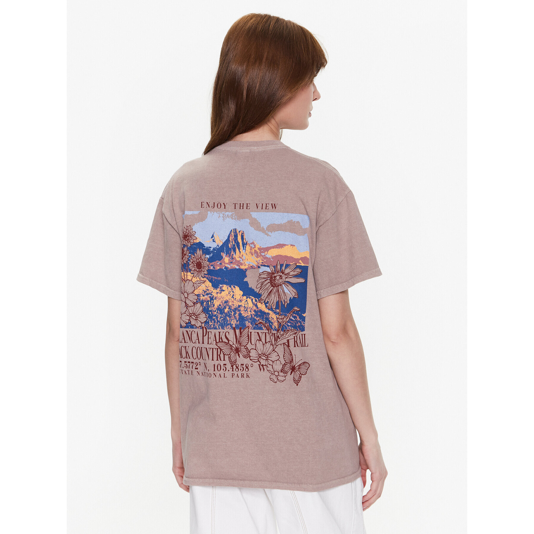 BDG Urban Outfitters Tricou BDG BLANKA PEAKS BF T 76471135 Bej Oversize - Pled.ro