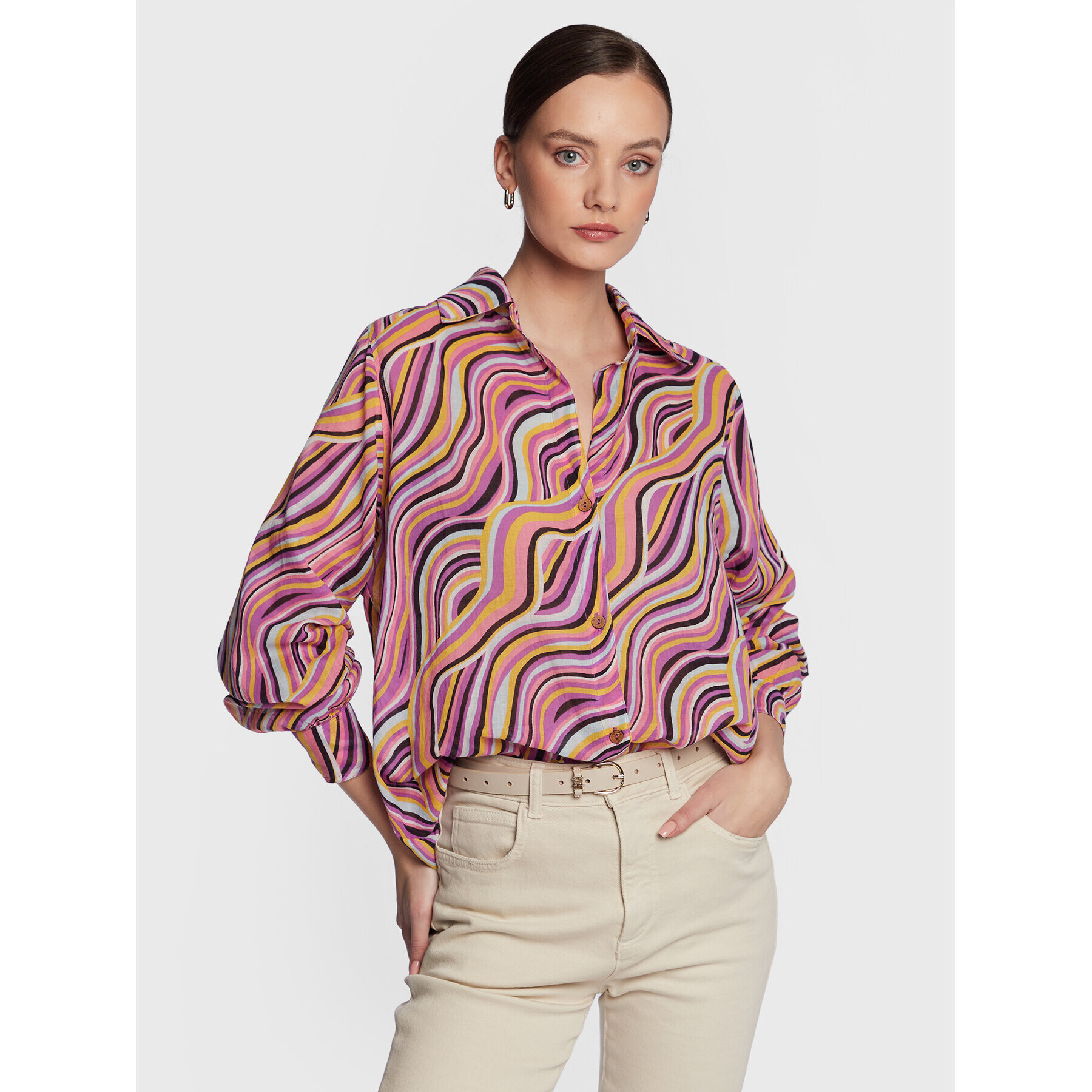 Billabong Cămașă Swell EBJWT00102 Violet Oversize - Pled.ro