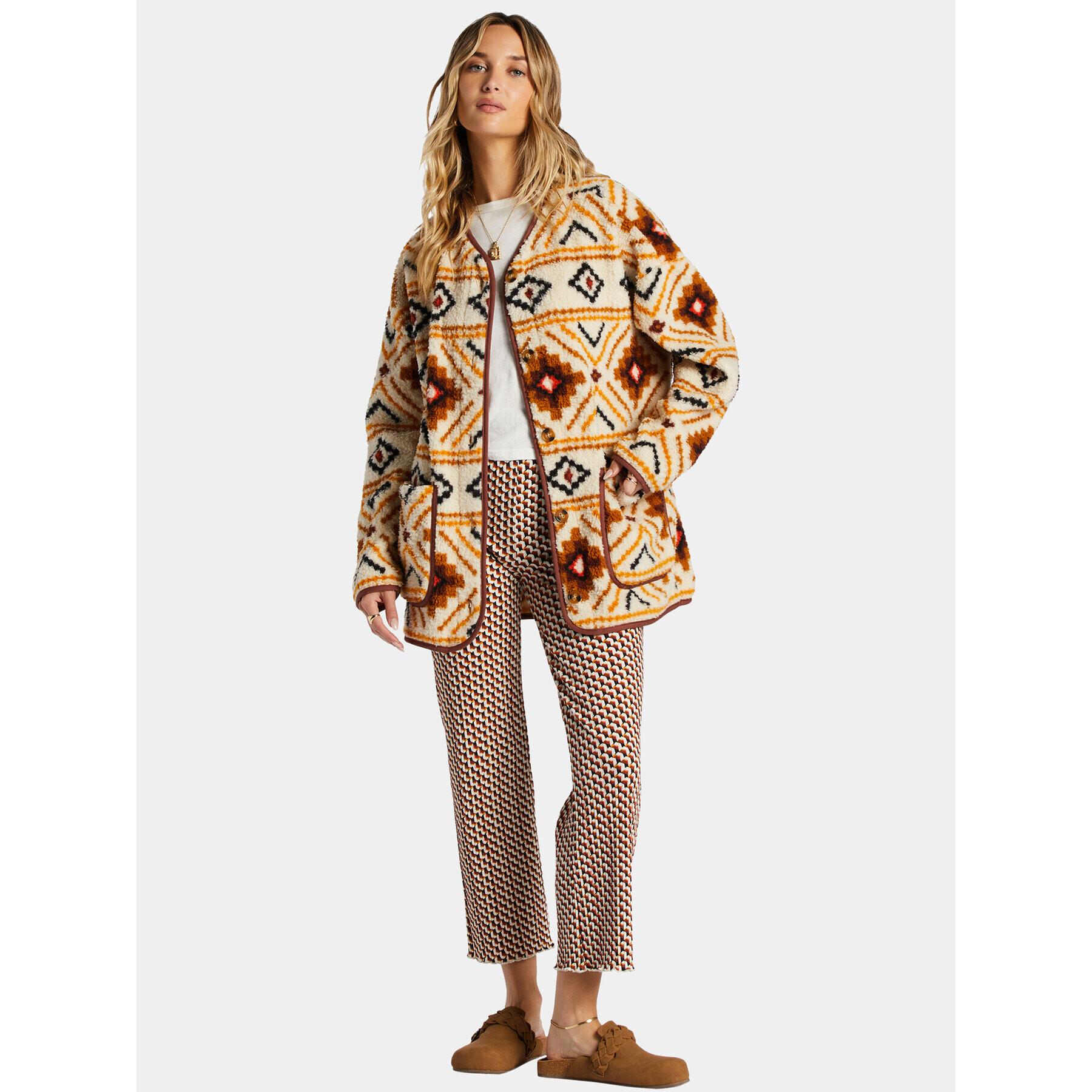 Billabong Geacă Fireside Cosy ABJFT00397 Alb Regular Fit - Pled.ro