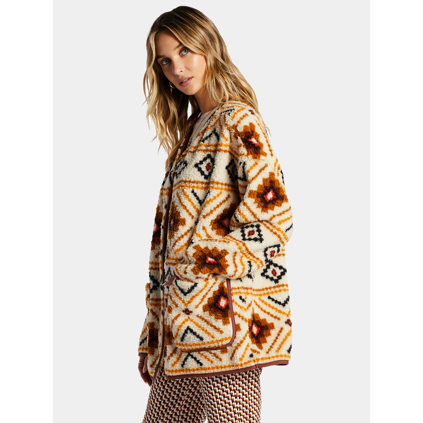 Billabong Geacă Fireside Cosy ABJFT00397 Alb Regular Fit - Pled.ro