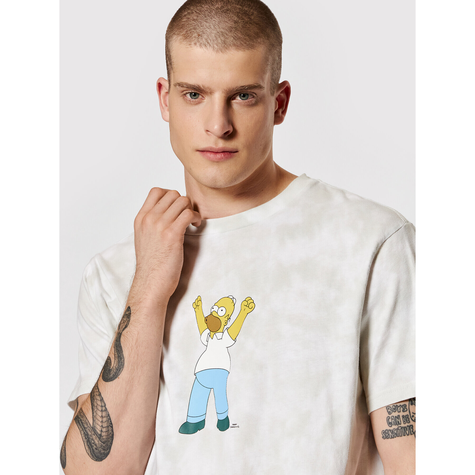 Billabong Tricou SIMPSONS Homer A1SS37 Bej Relaxed Fit - Pled.ro