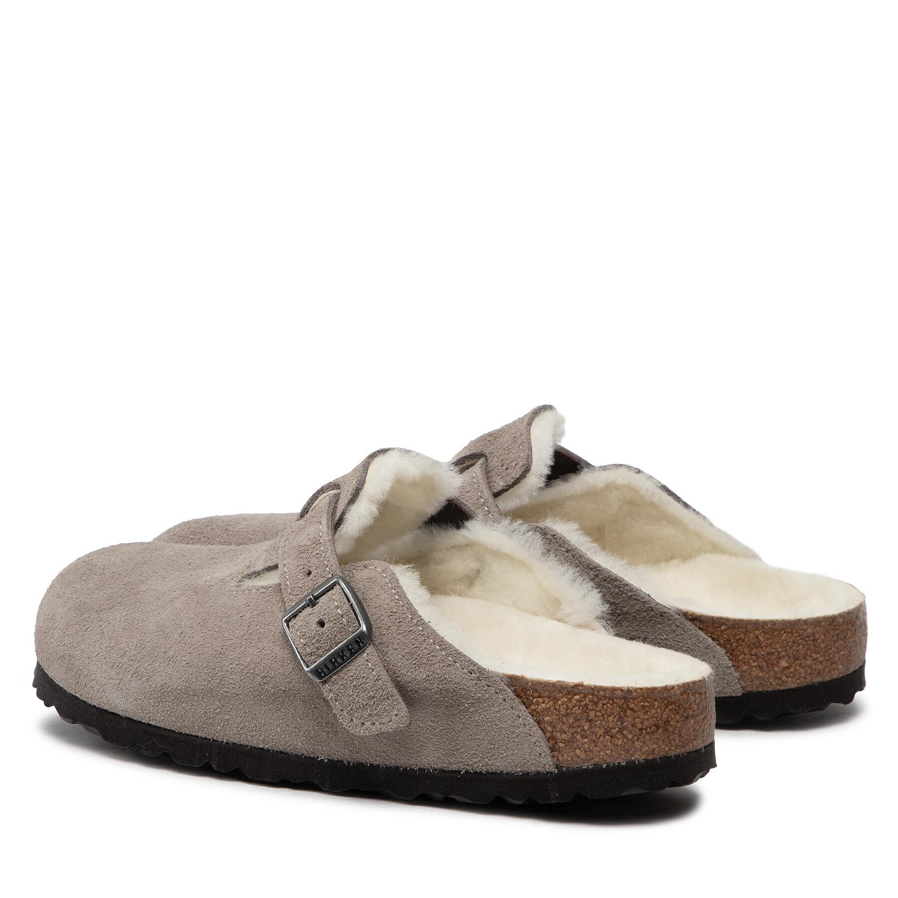 Birkenstock Papuci de casă Boston Vl/ Shearling 1017651 Gri - Pled.ro