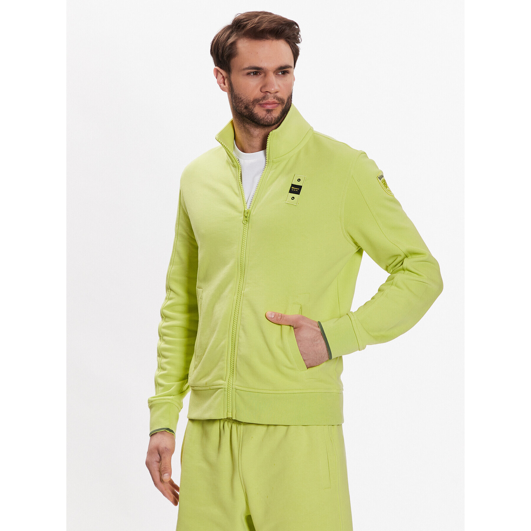 Blauer Bluză 23SBLUF01083 005662 Verde Regular Fit - Pled.ro