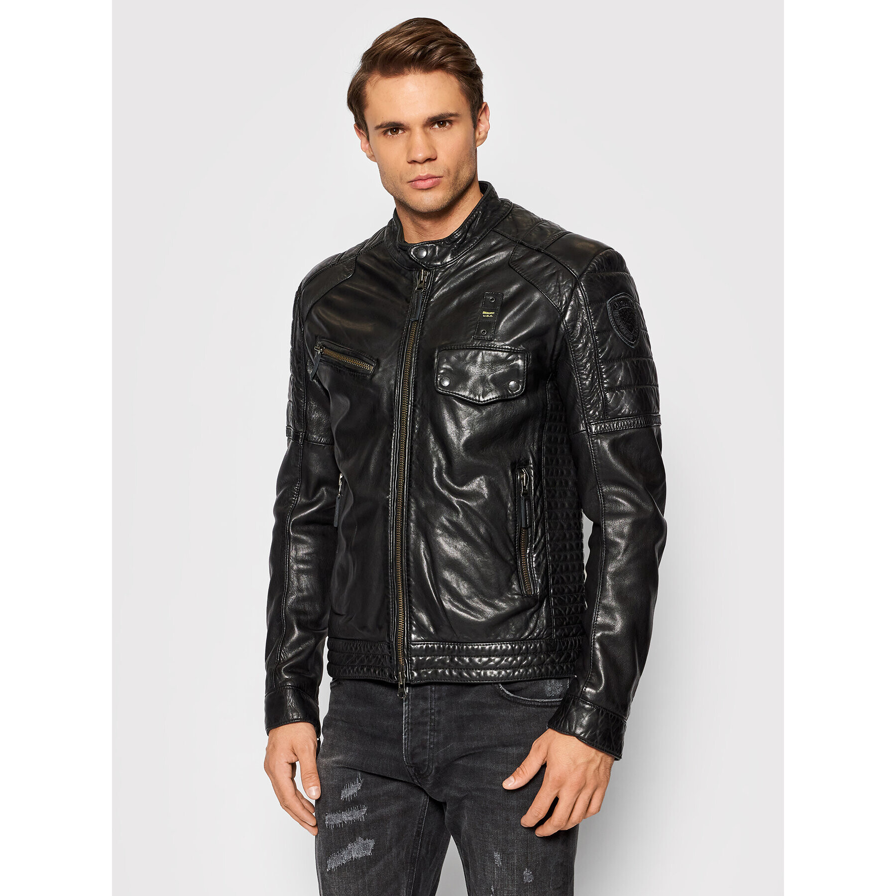 Blauer Geacă de piele 21WBLUL01191 006109 Negru Regular Fit - Pled.ro