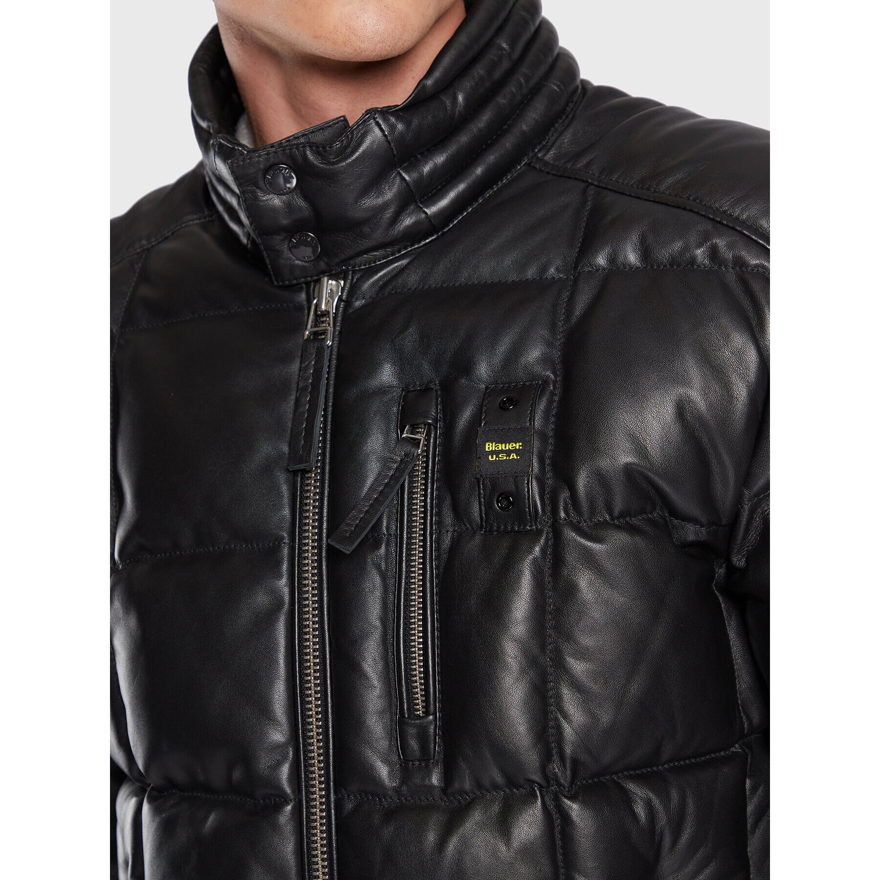 Blauer Geacă de piele BLUL01099 006381 Negru Regular Fit - Pled.ro