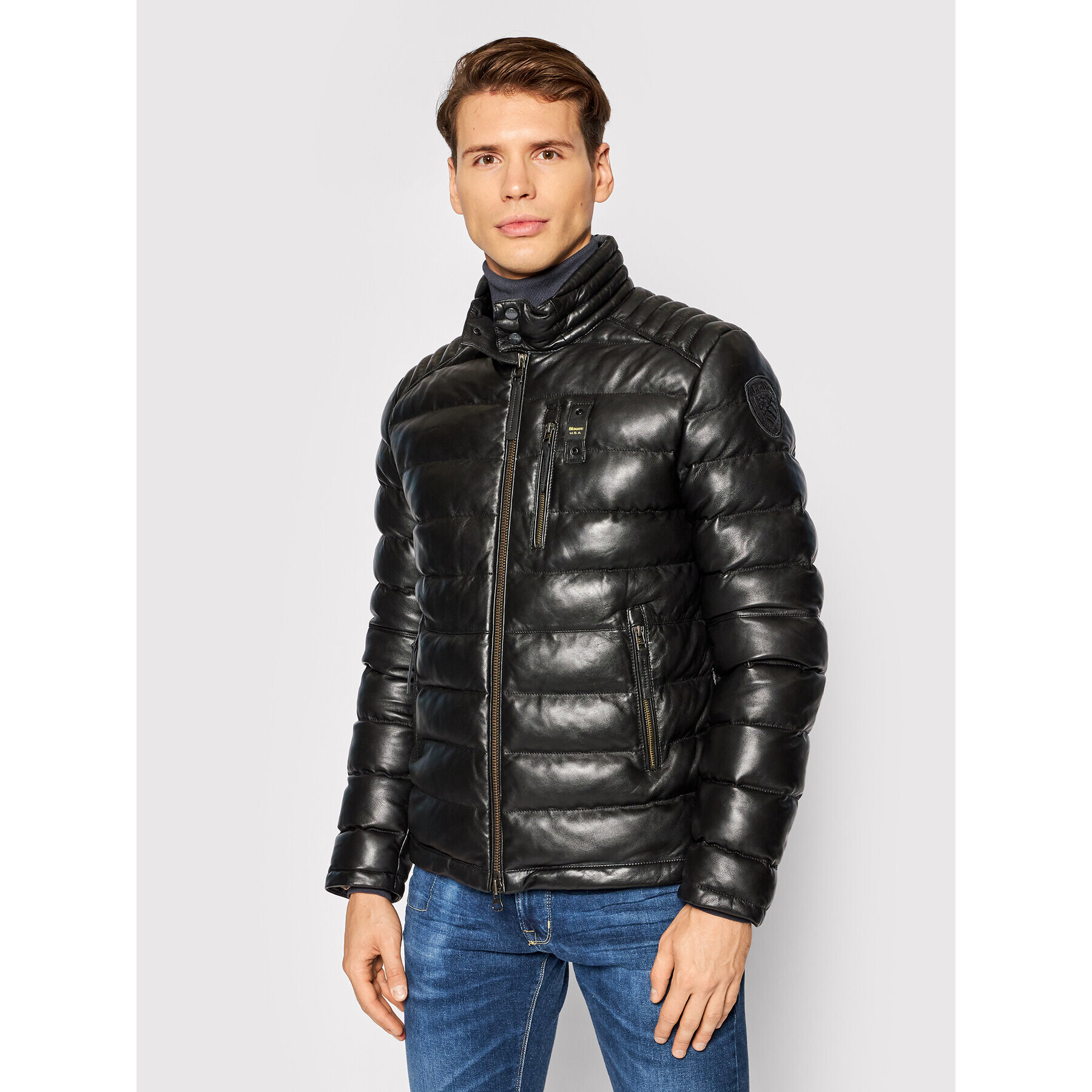 Blauer Geacă de piele Gabriel 21WBLUL01183 005519 Negru Regular Fit - Pled.ro