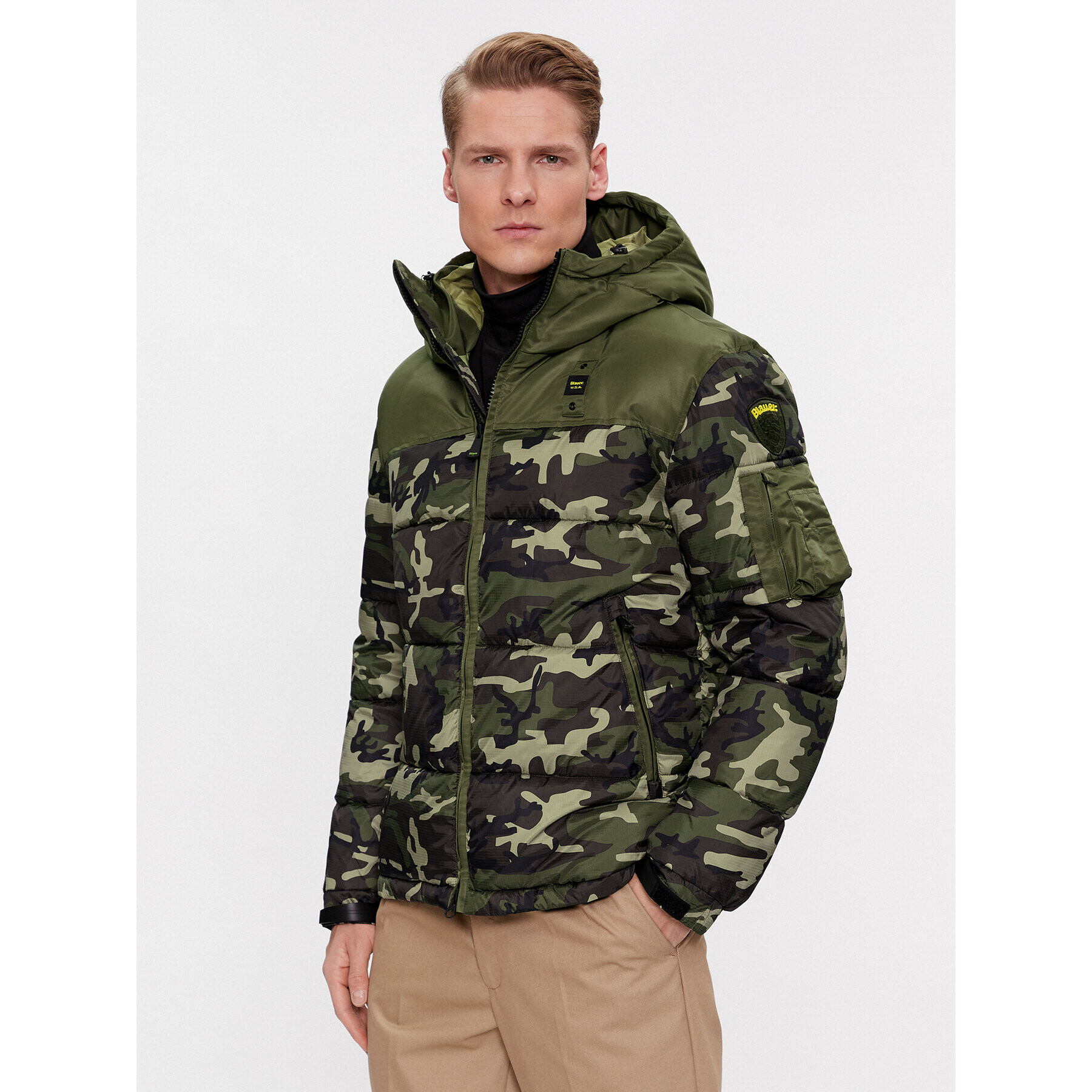 Blauer Geacă din puf 23WBLUC02322 Verde Regular Fit - Pled.ro