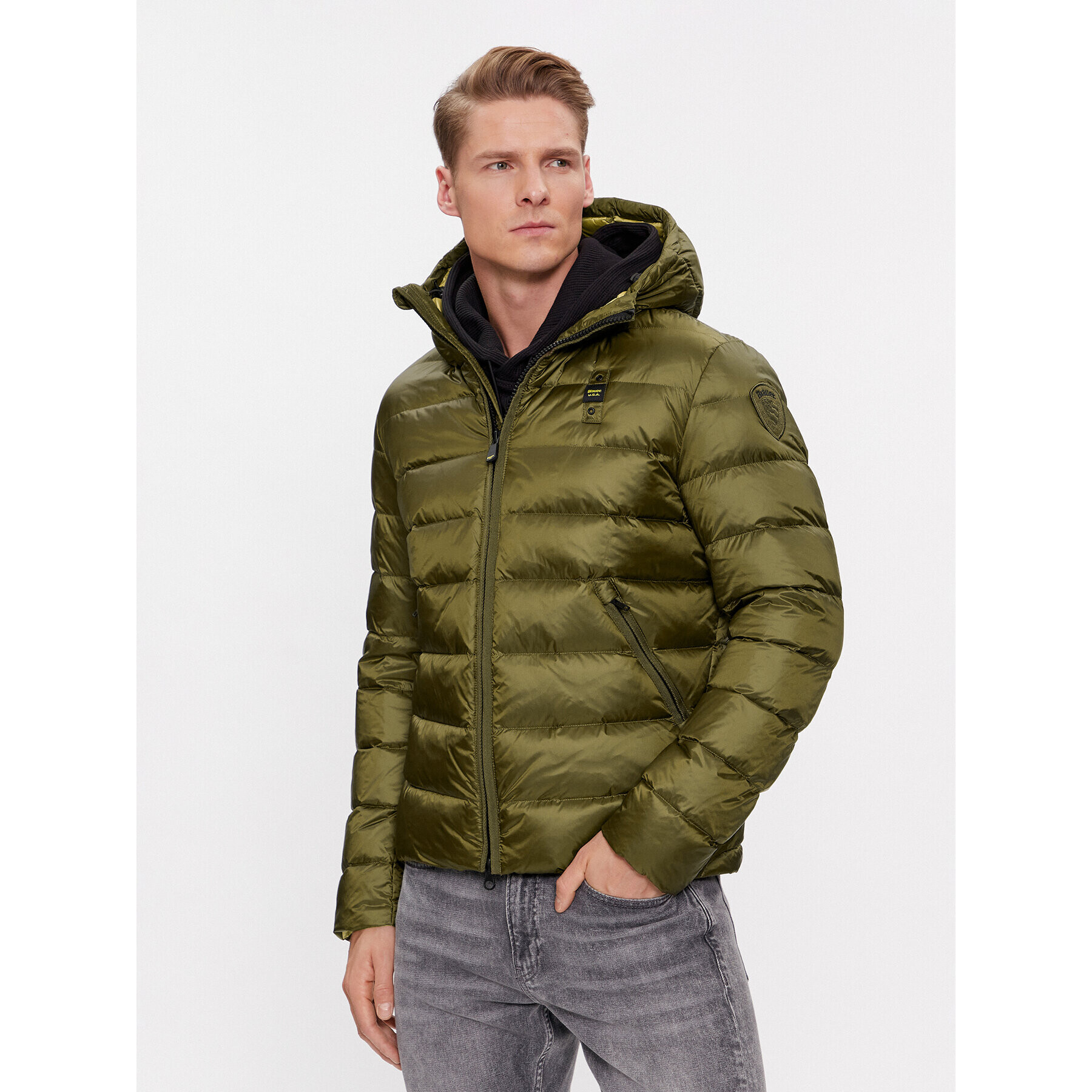 Blauer Geacă din puf 23WBLUC03075 Verde Regular Fit - Pled.ro