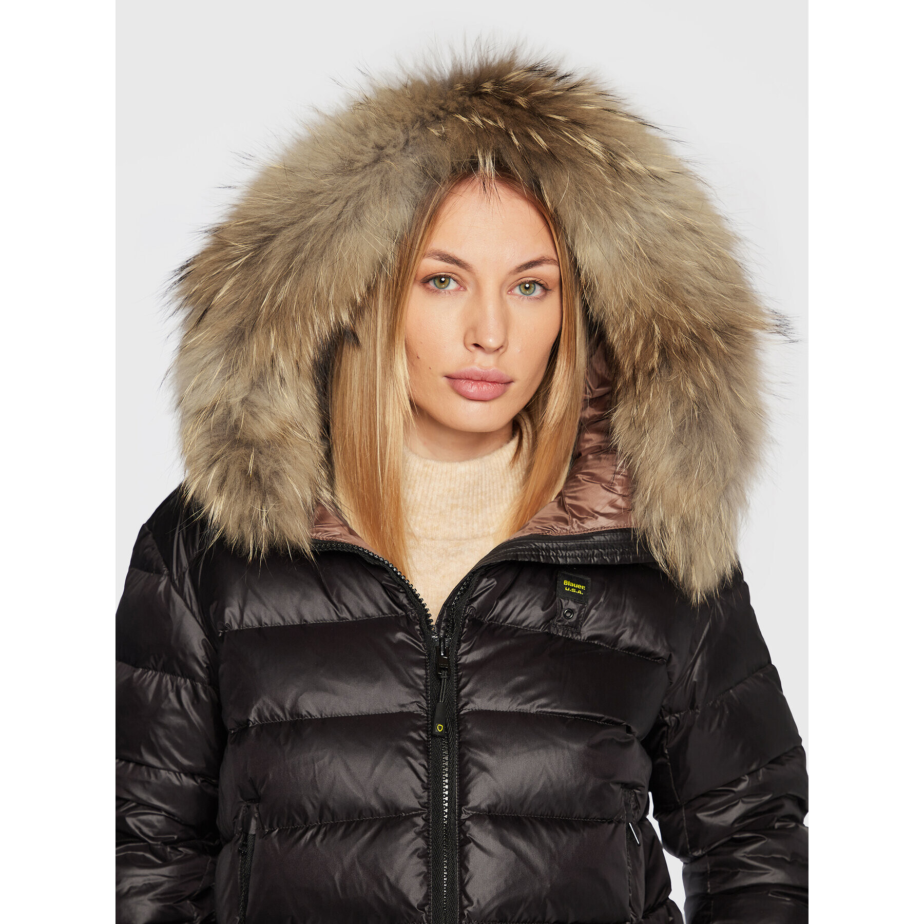 Blauer Geacă din puf BLDC03029 005050 Negru Regular Fit - Pled.ro