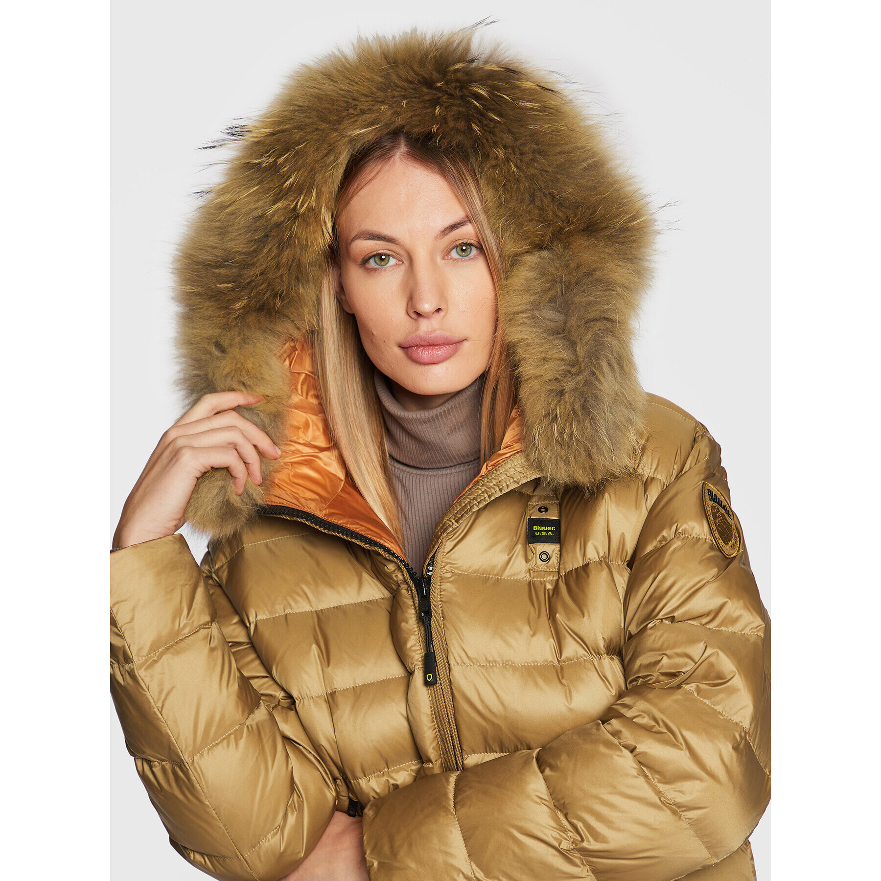 Blauer Geacă din puf BLDK03030 005050 Auriu Regular Fit - Pled.ro