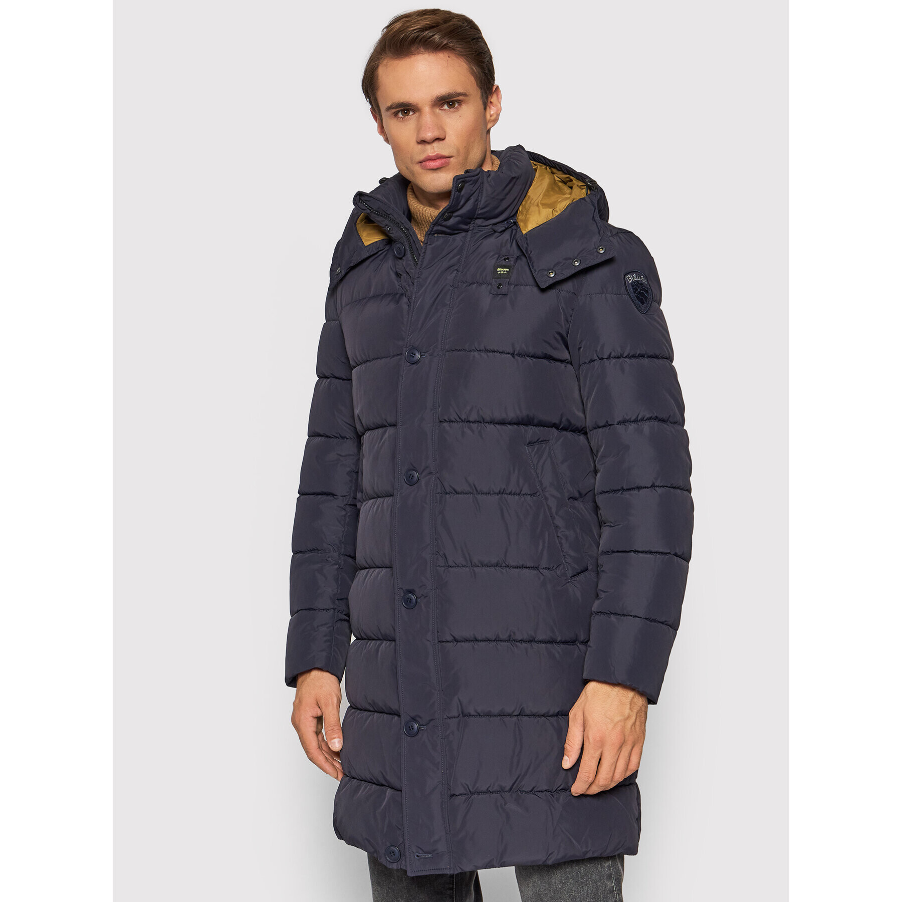 Blauer Geacă din puf Christian 21WBLUK02083 006070 Bleumarin Regular Fit - Pled.ro